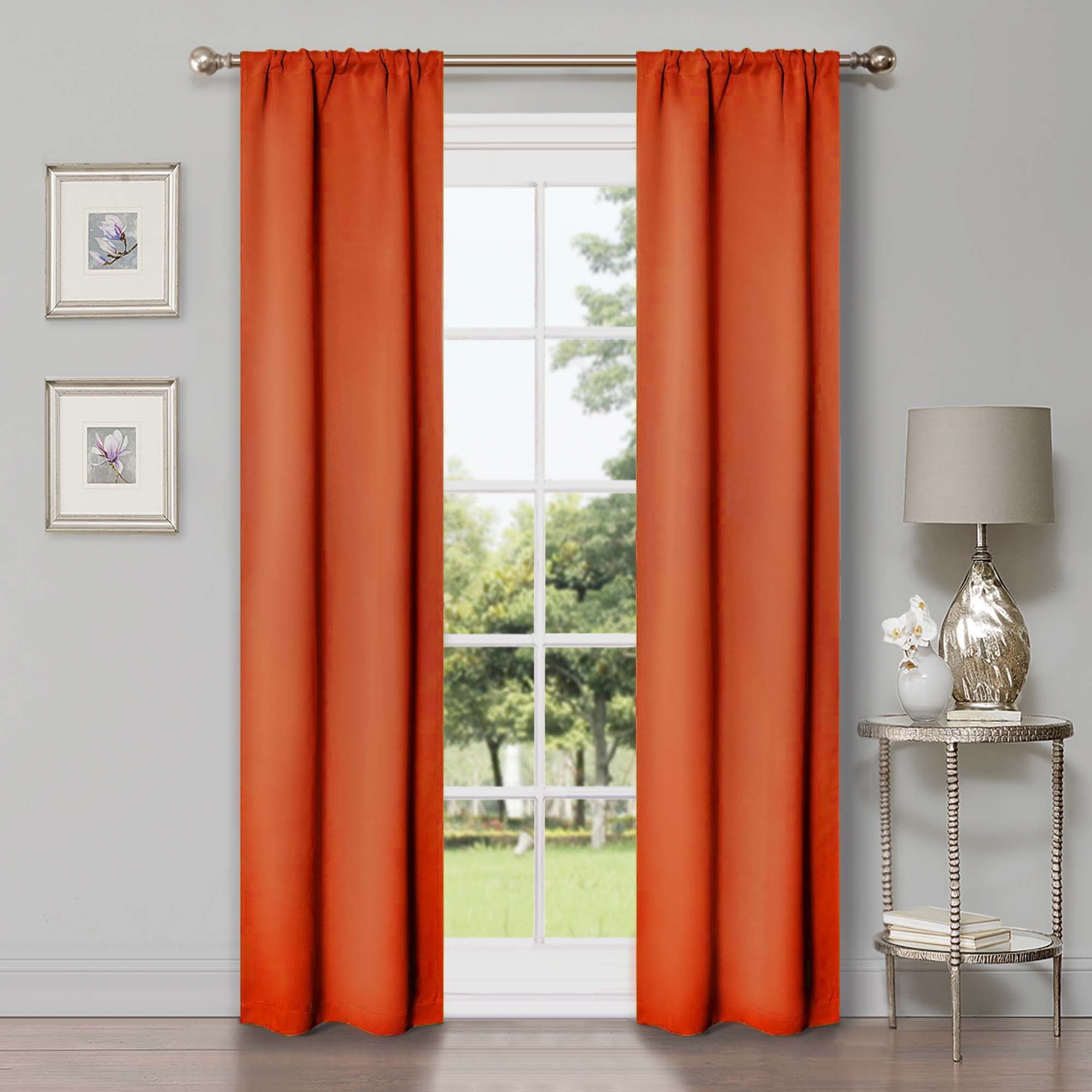 Solid Classic Modern Rod Pocket Blackout Curtain Set - Omnigoodsstore