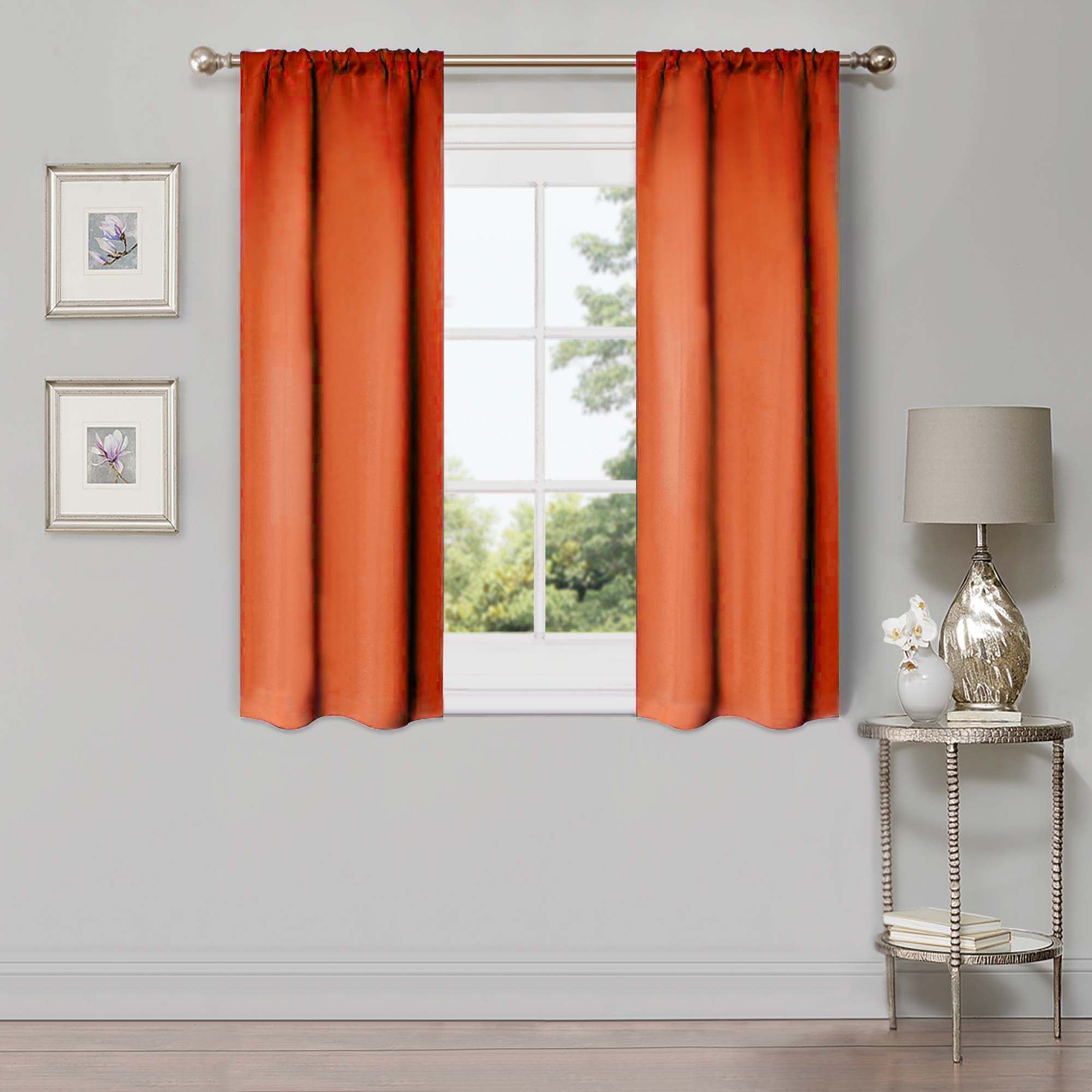 Solid Classic Modern Rod Pocket Blackout Curtain Set - Omnigoodsstore