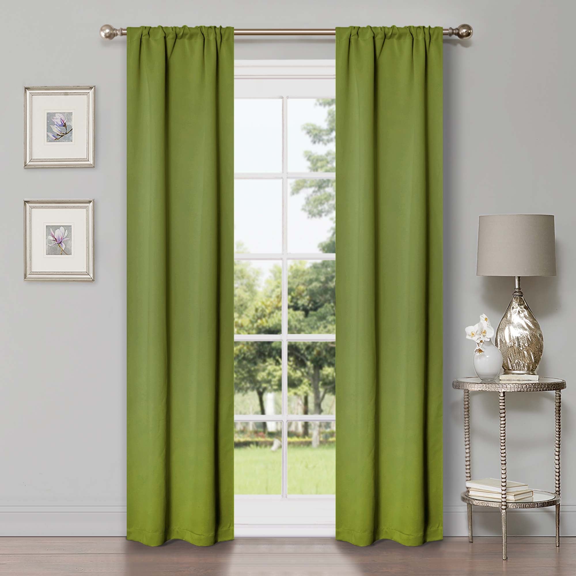 Solid Classic Modern Rod Pocket Blackout Curtain Set - Omnigoodsstore