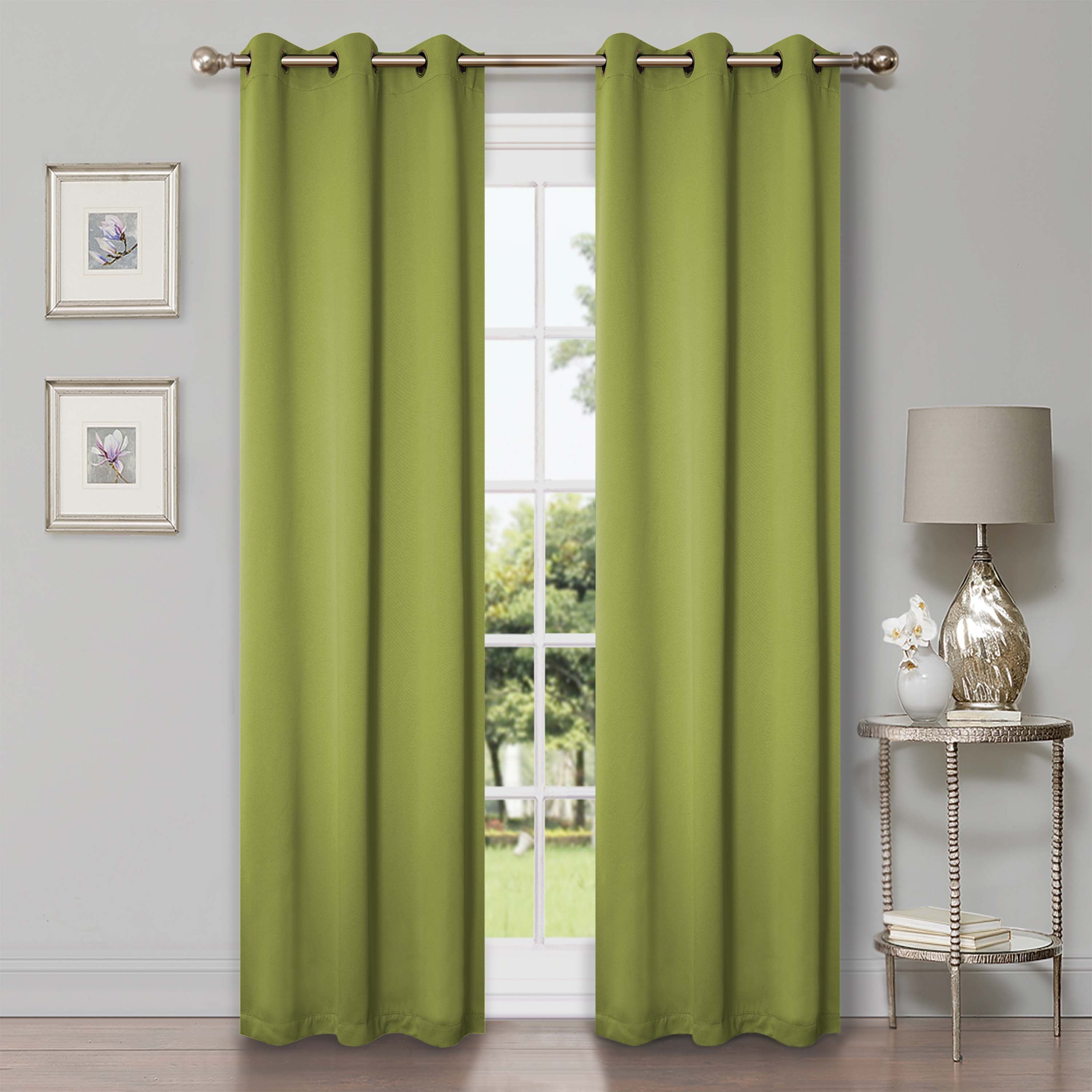 Solid Classic Modern Grommet Blackout Curtain Set - Omnigoodsstore