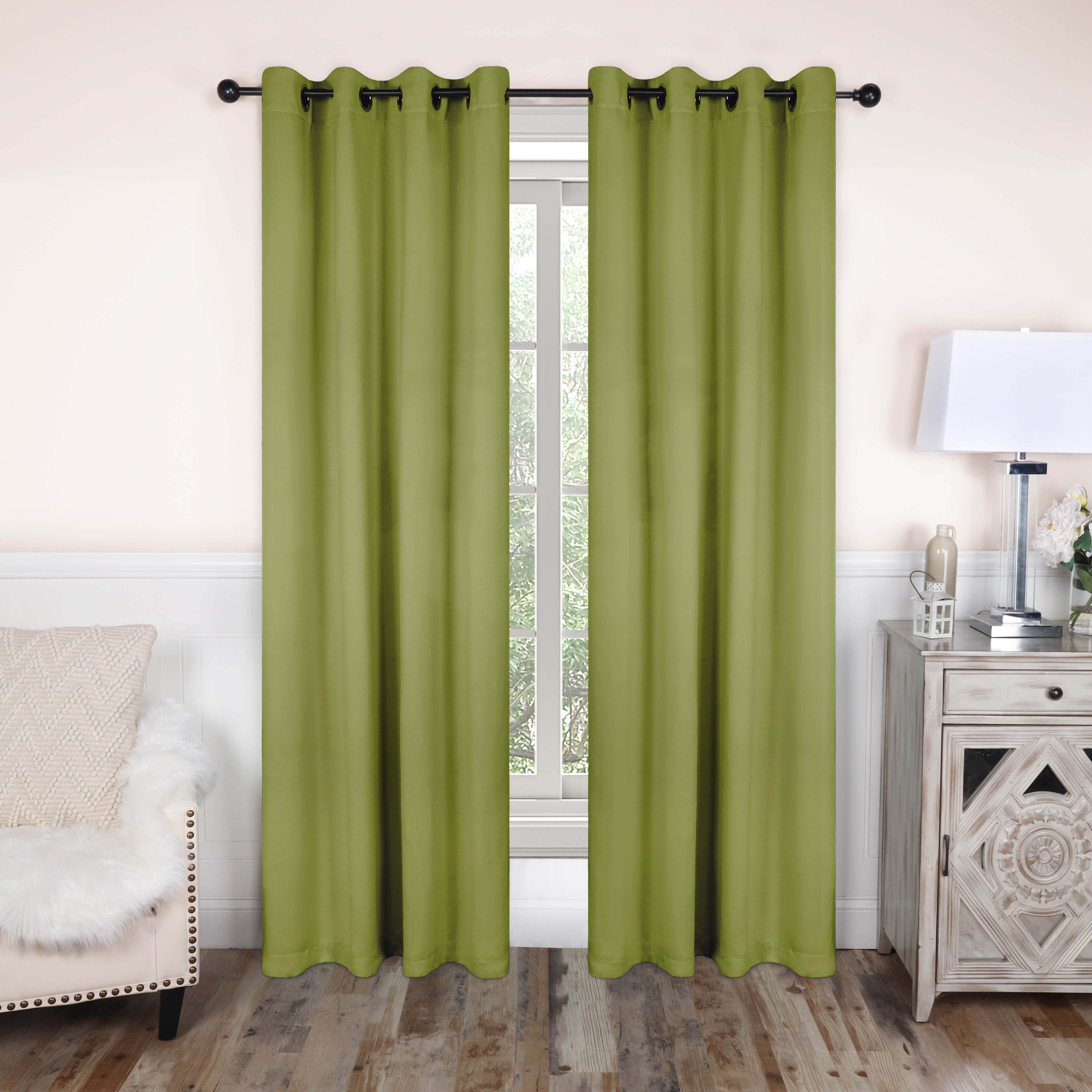 Solid Classic Modern Grommet Blackout Curtain Set - Omnigoodsstore