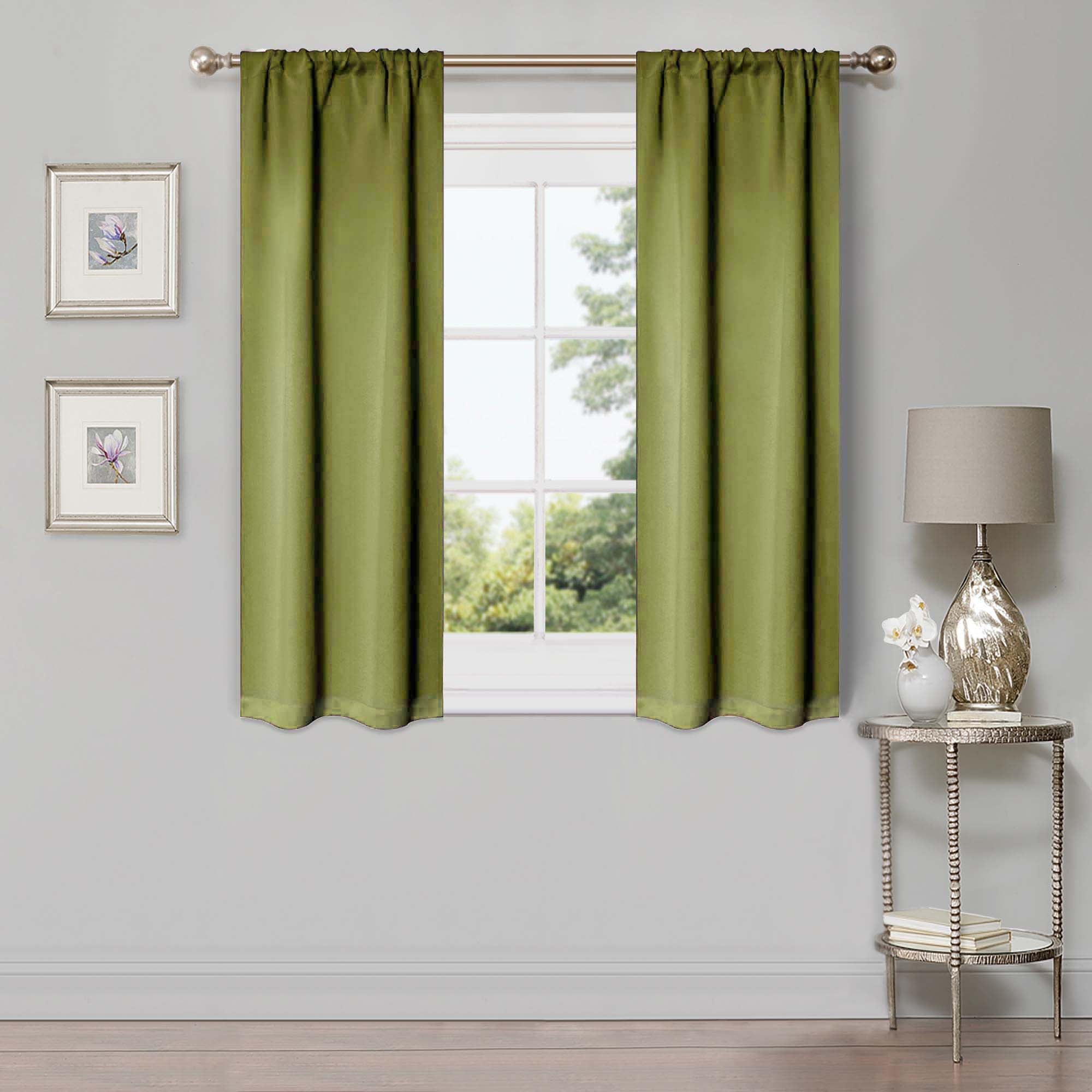 Solid Classic Modern Rod Pocket Blackout Curtain Set - Omnigoodsstore