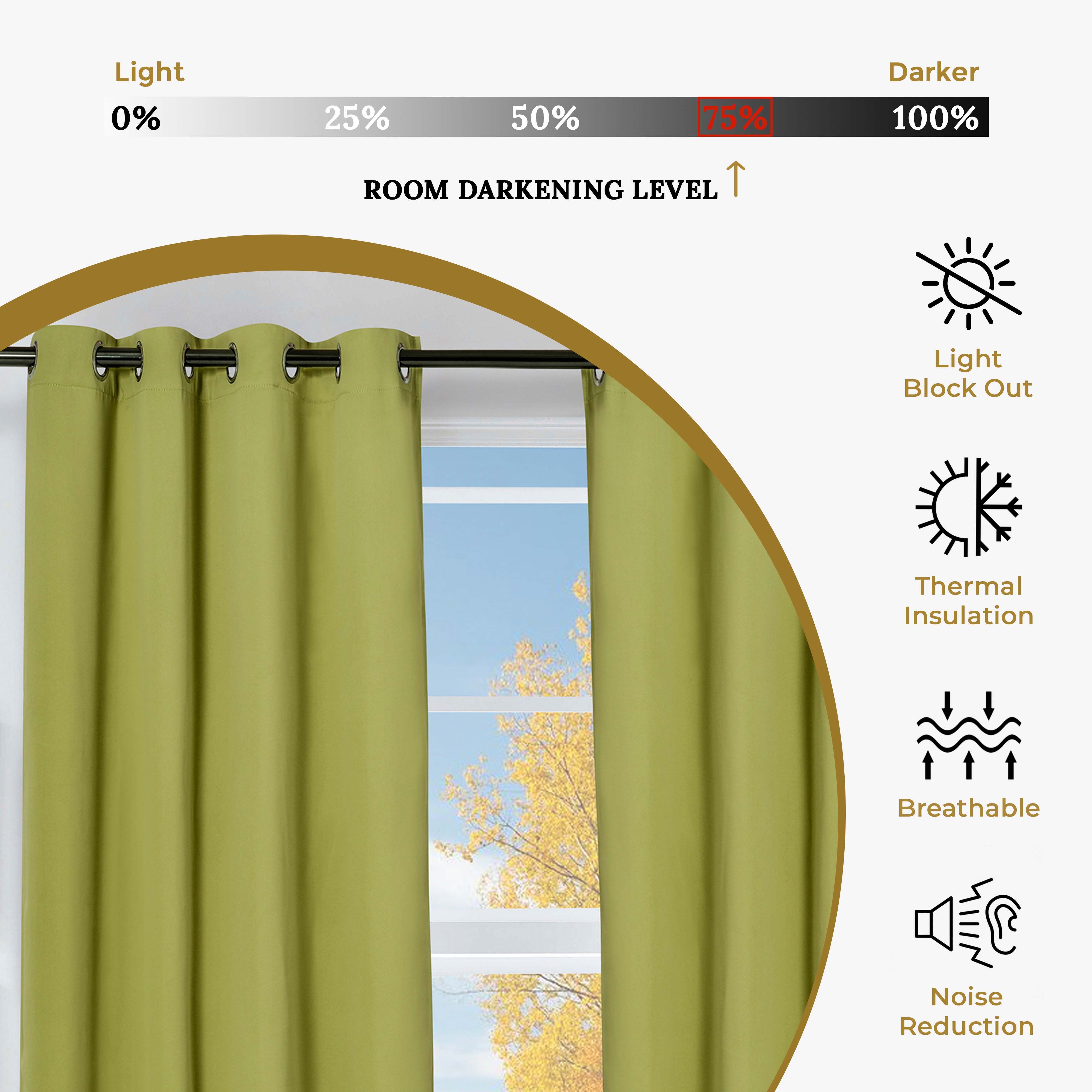 Solid Classic Modern Grommet Blackout Curtain Set - Omnigoodsstore