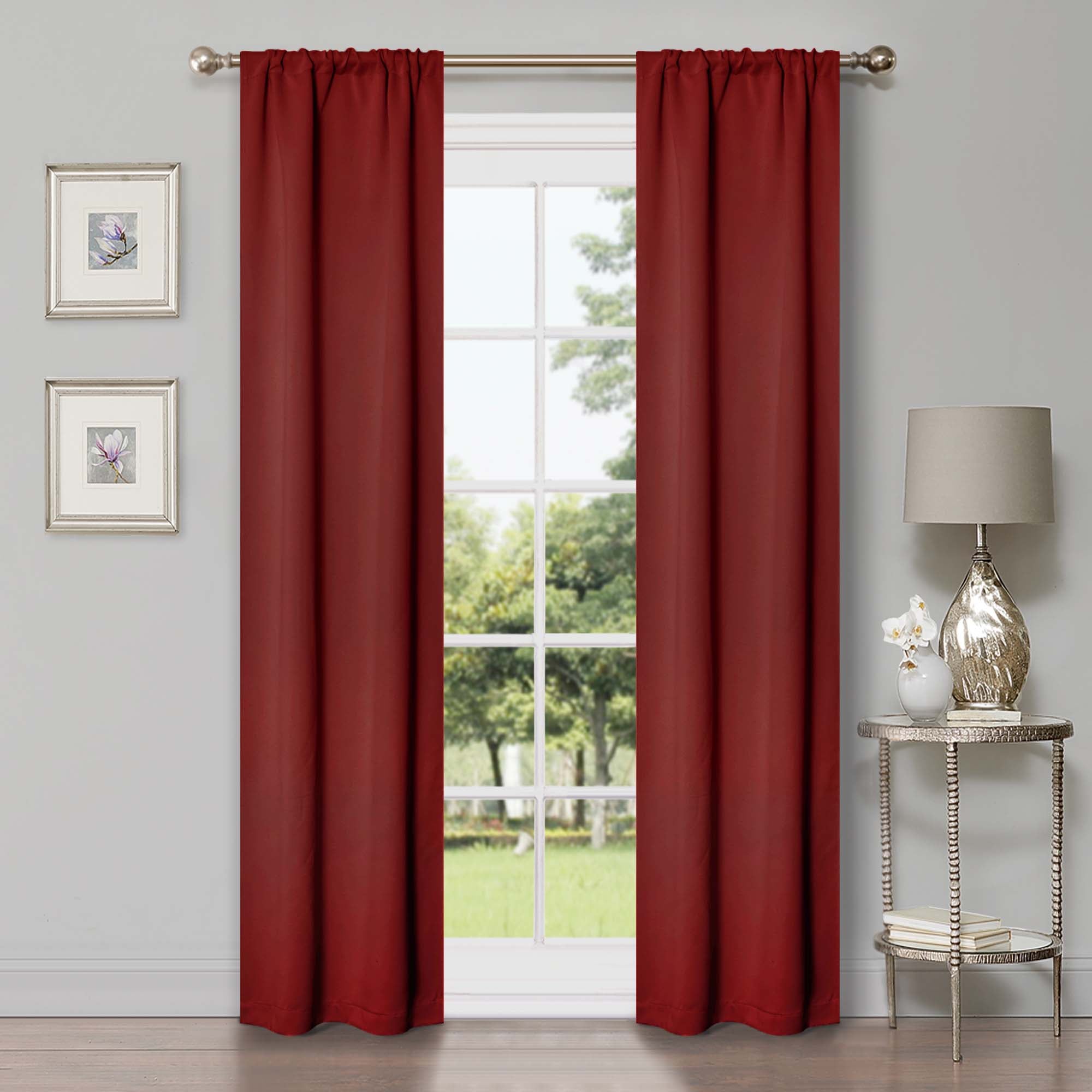 Solid Classic Modern Rod Pocket Blackout Curtain Set - Omnigoodsstore