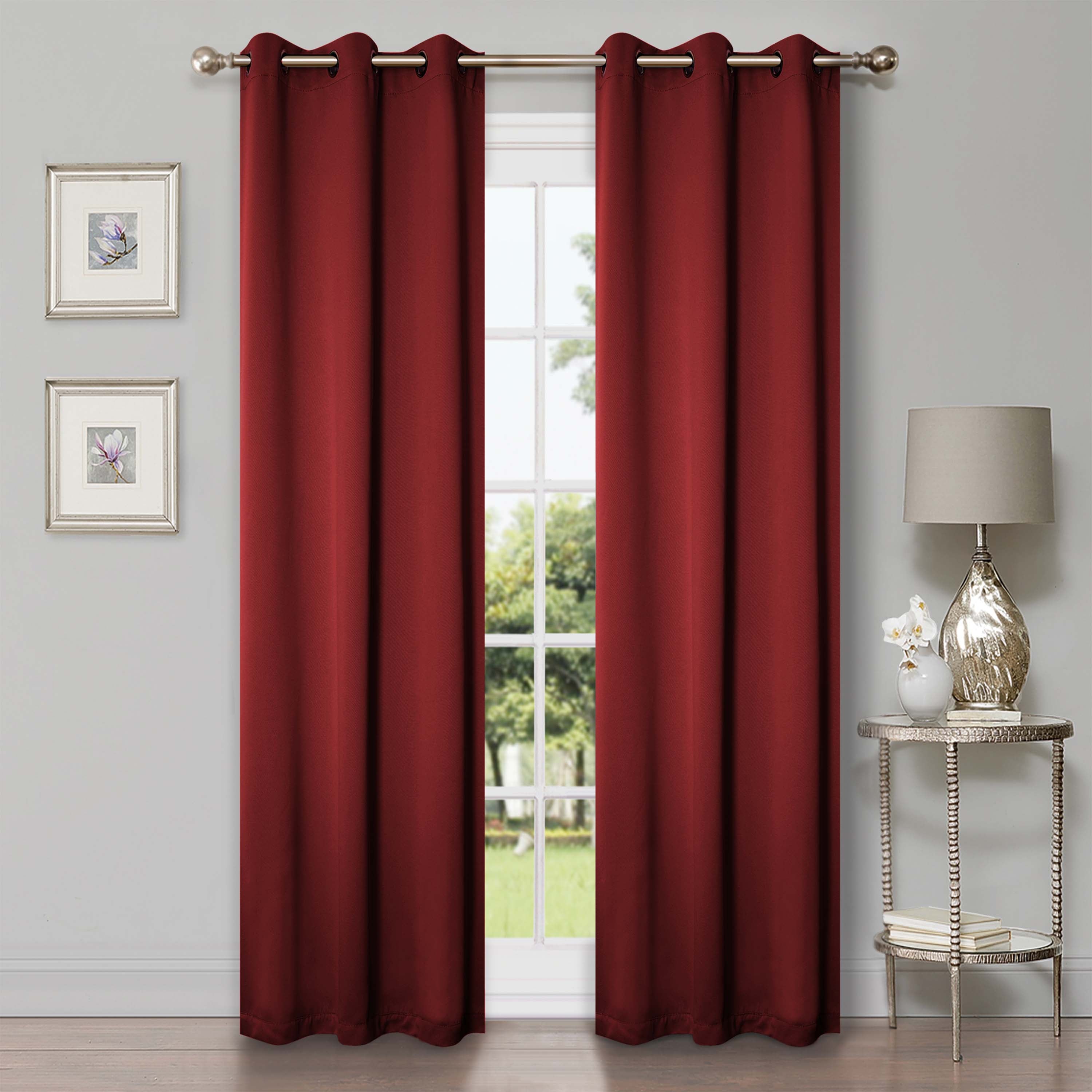 Solid Classic Modern Grommet Blackout Curtain Set - Omnigoodsstore