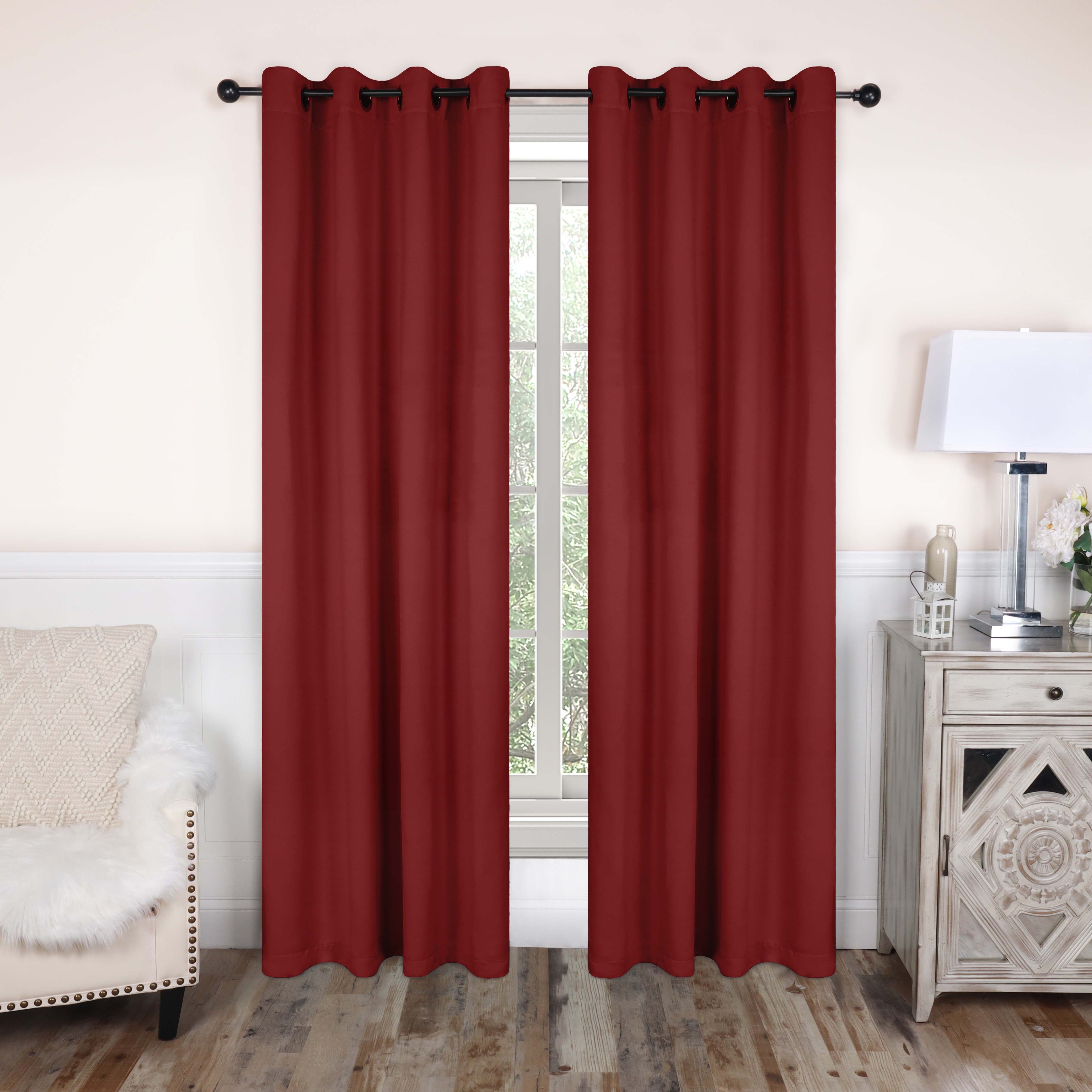Solid Classic Modern Grommet Blackout Curtain Set - Omnigoodsstore