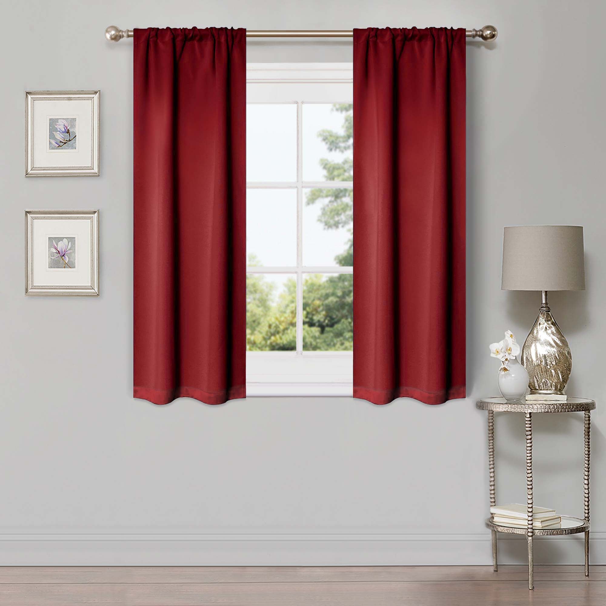 Solid Classic Modern Rod Pocket Blackout Curtain Set - Omnigoodsstore