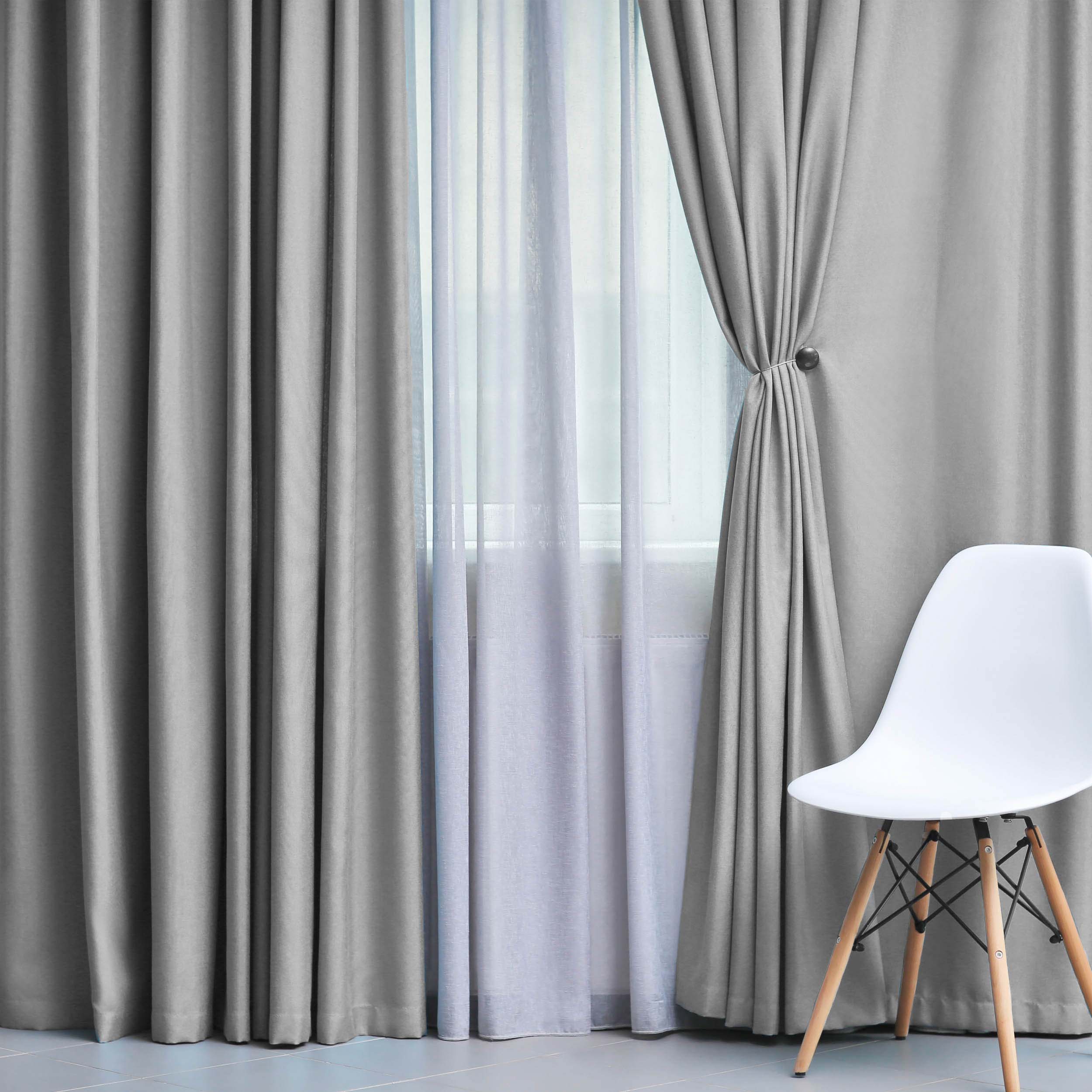 Solid Classic Modern Grommet Blackout Curtain Set - Omnigoodsstore