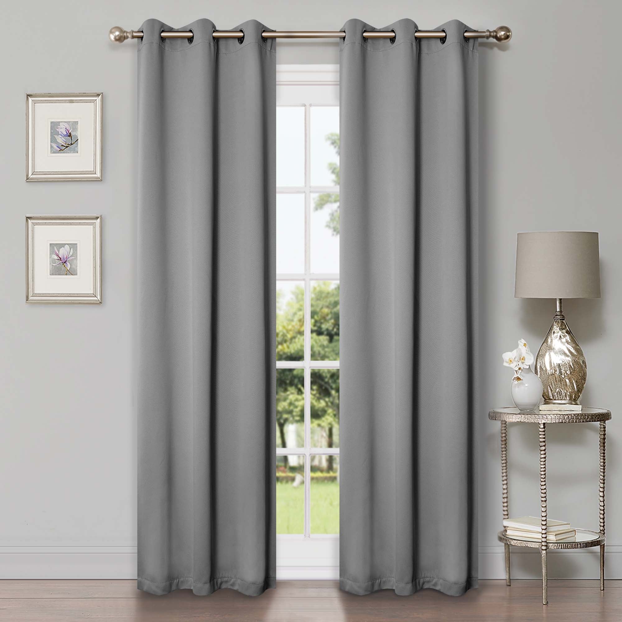 Solid Classic Modern Grommet Blackout Curtain Set - Omnigoodsstore