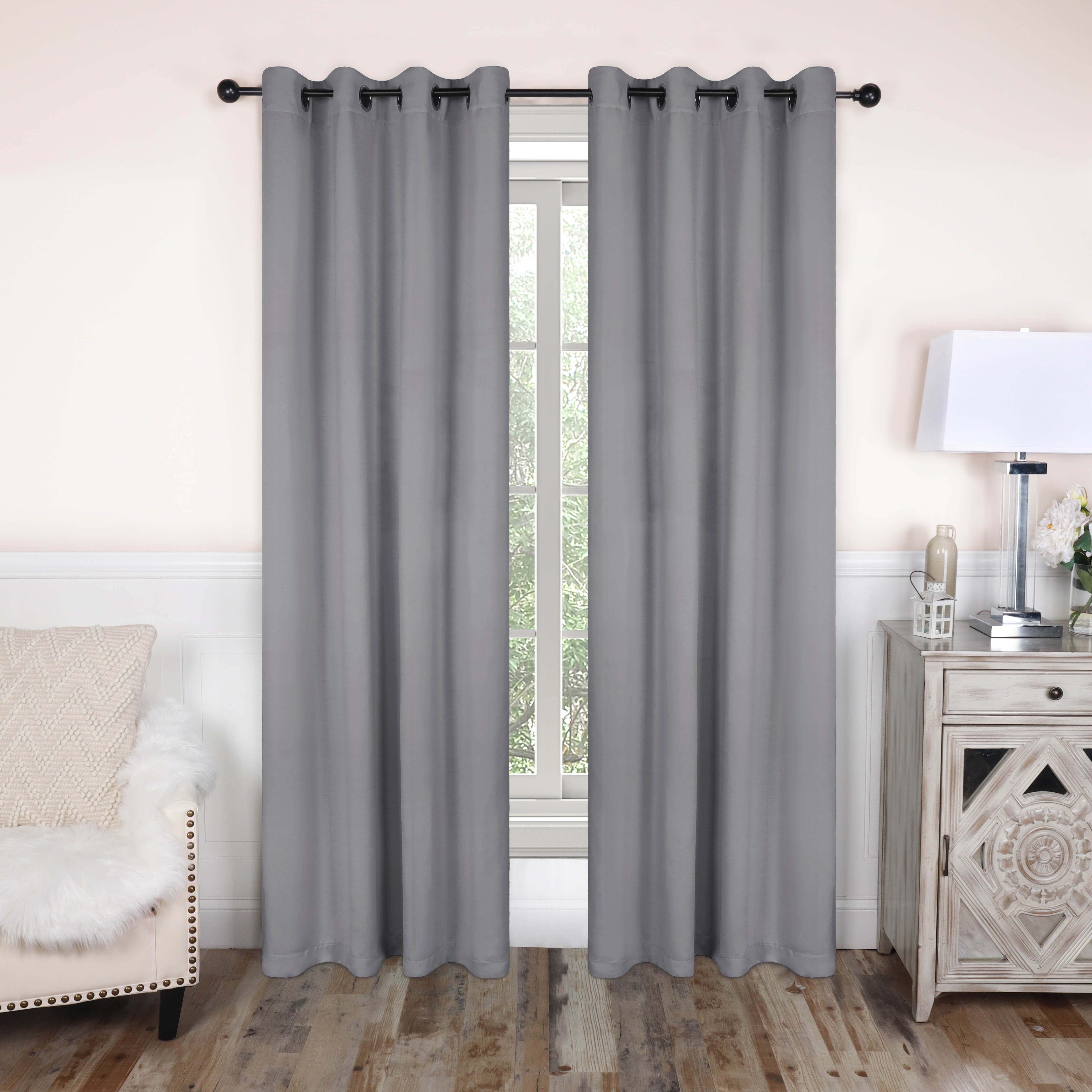 Solid Classic Modern Grommet Blackout Curtain Set - Omnigoodsstore