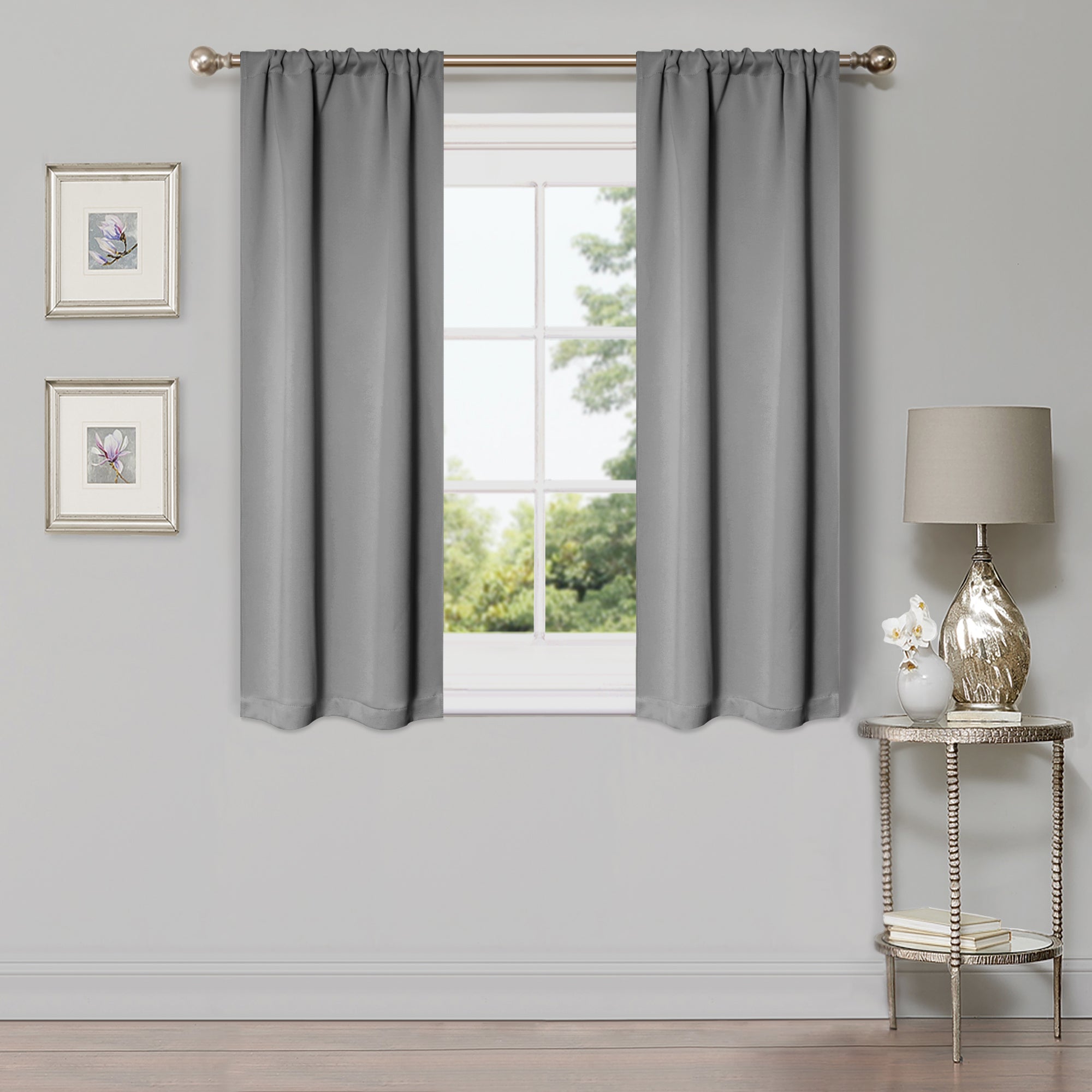 Solid Classic Modern Rod Pocket Blackout Curtain Set - Omnigoodsstore