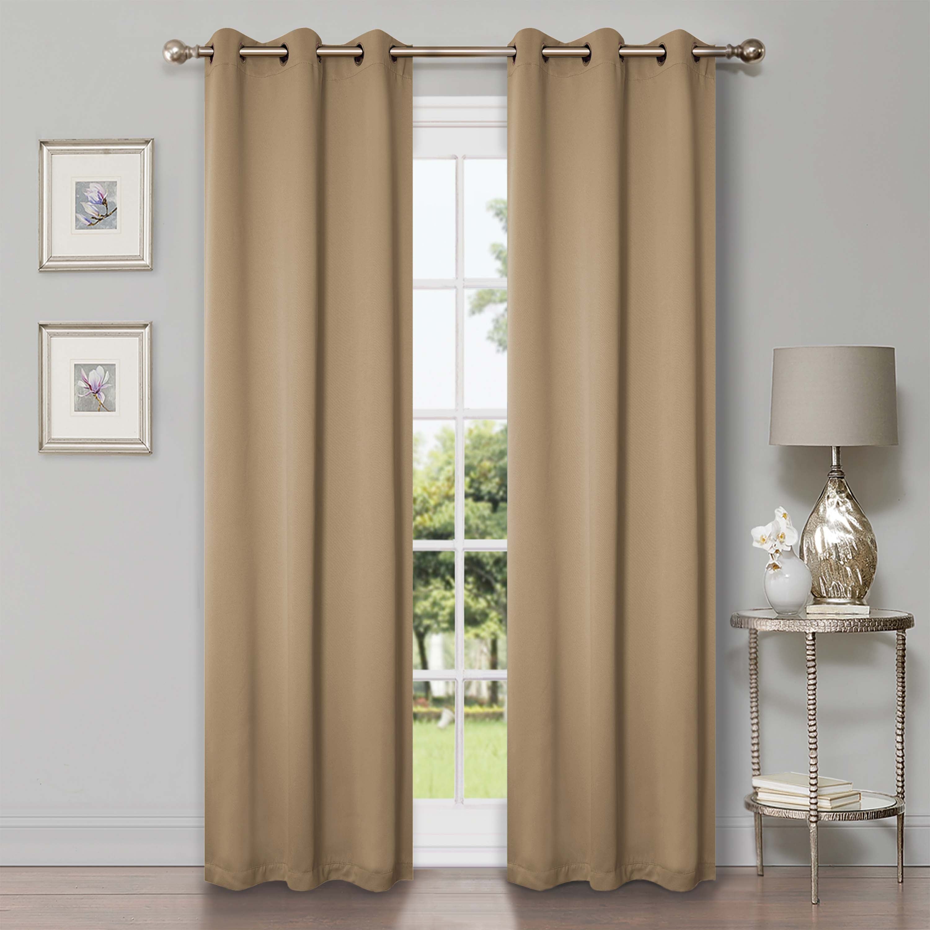 Solid Classic Modern Grommet Blackout Curtain Set - Omnigoodsstore