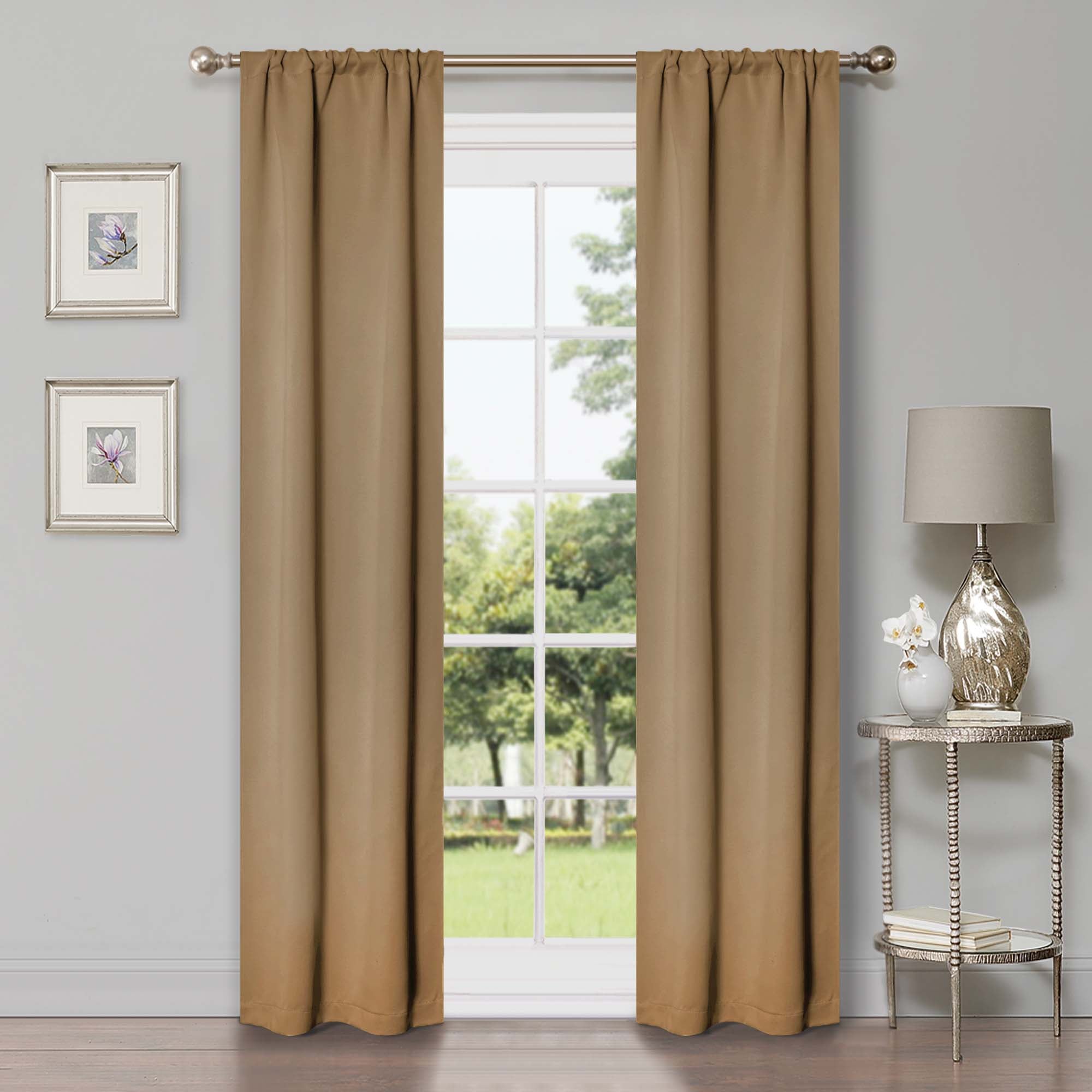 Solid Classic Modern Rod Pocket Blackout Curtain Set - Omnigoodsstore