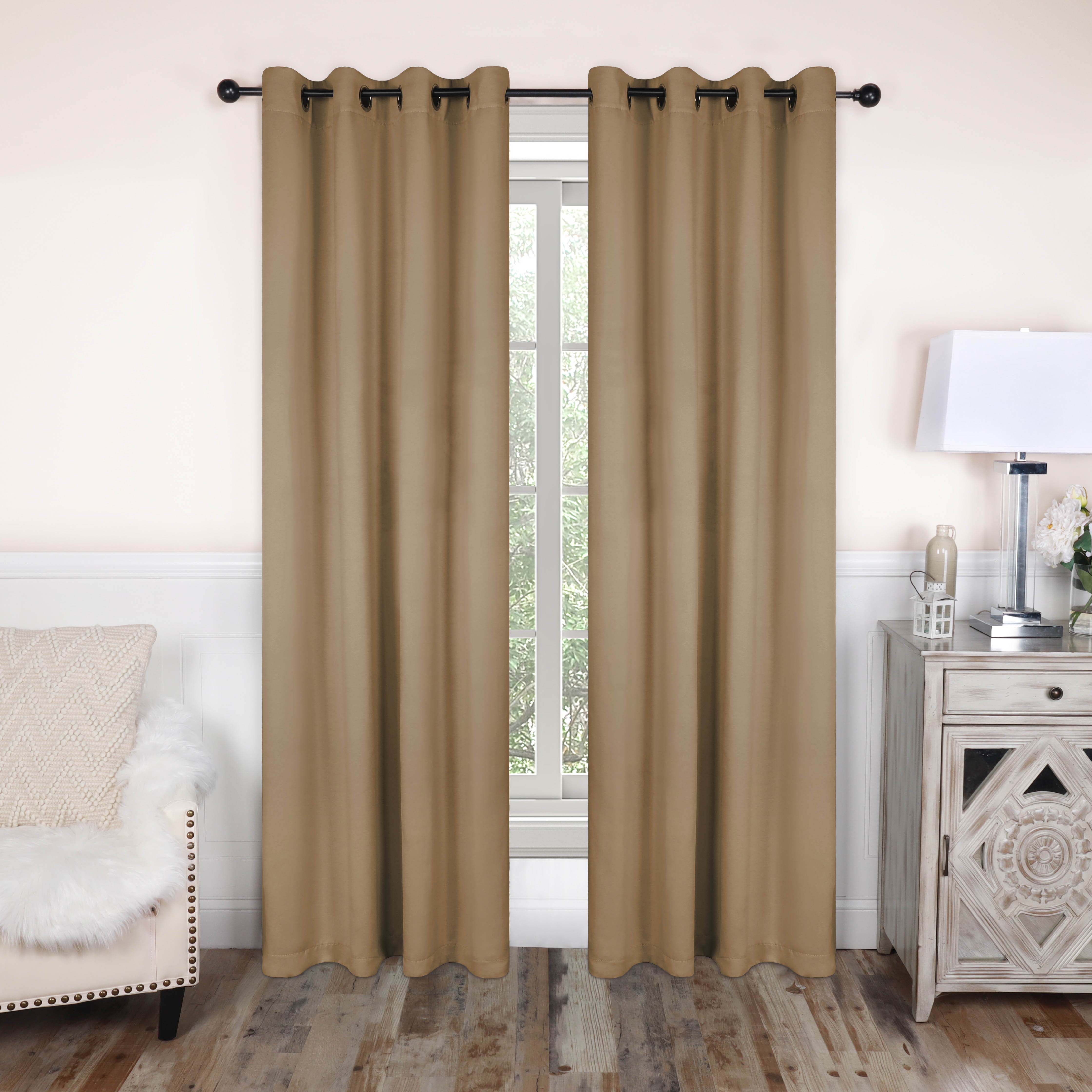 Solid Classic Modern Grommet Blackout Curtain Set - Omnigoodsstore