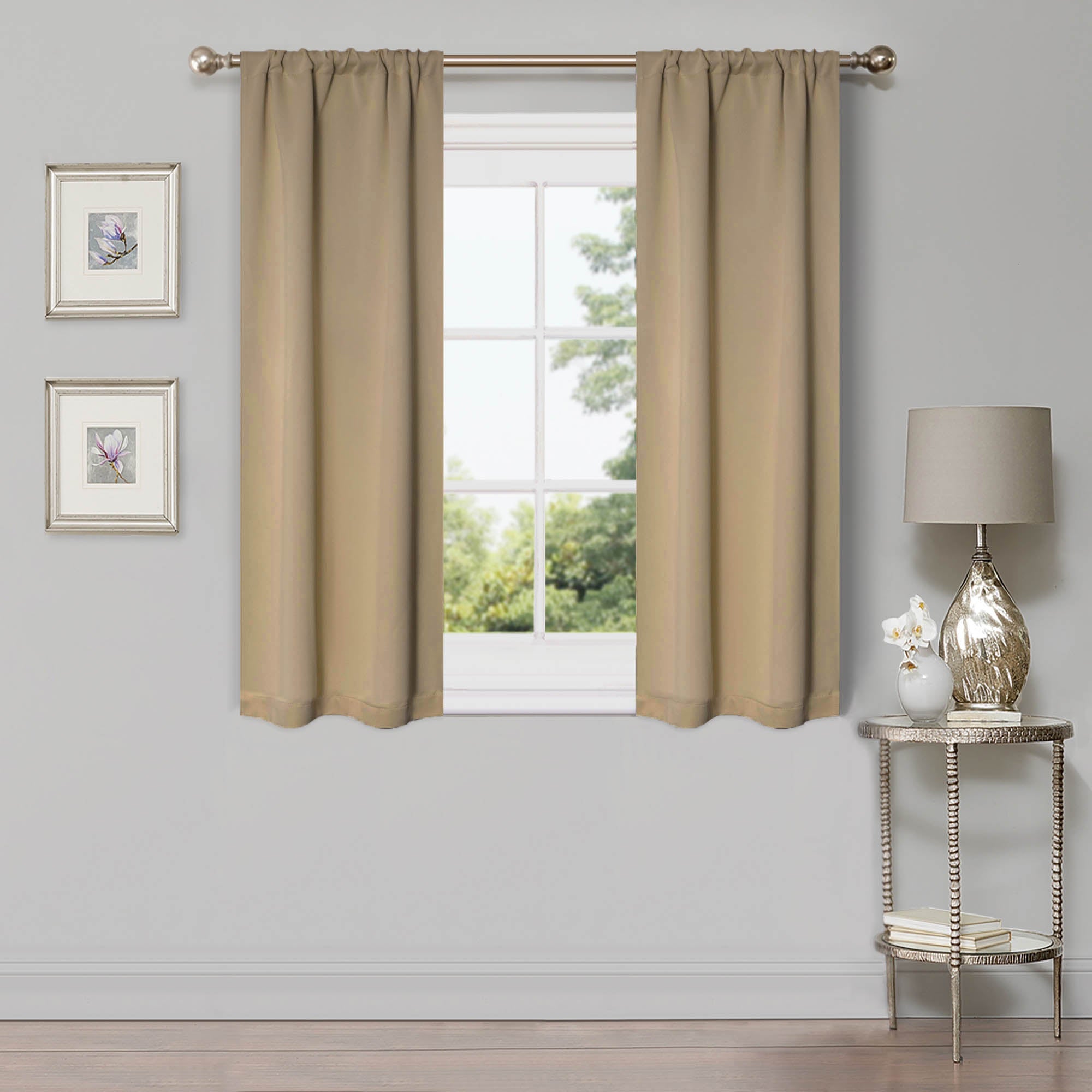 Solid Classic Modern Rod Pocket Blackout Curtain Set - Omnigoodsstore