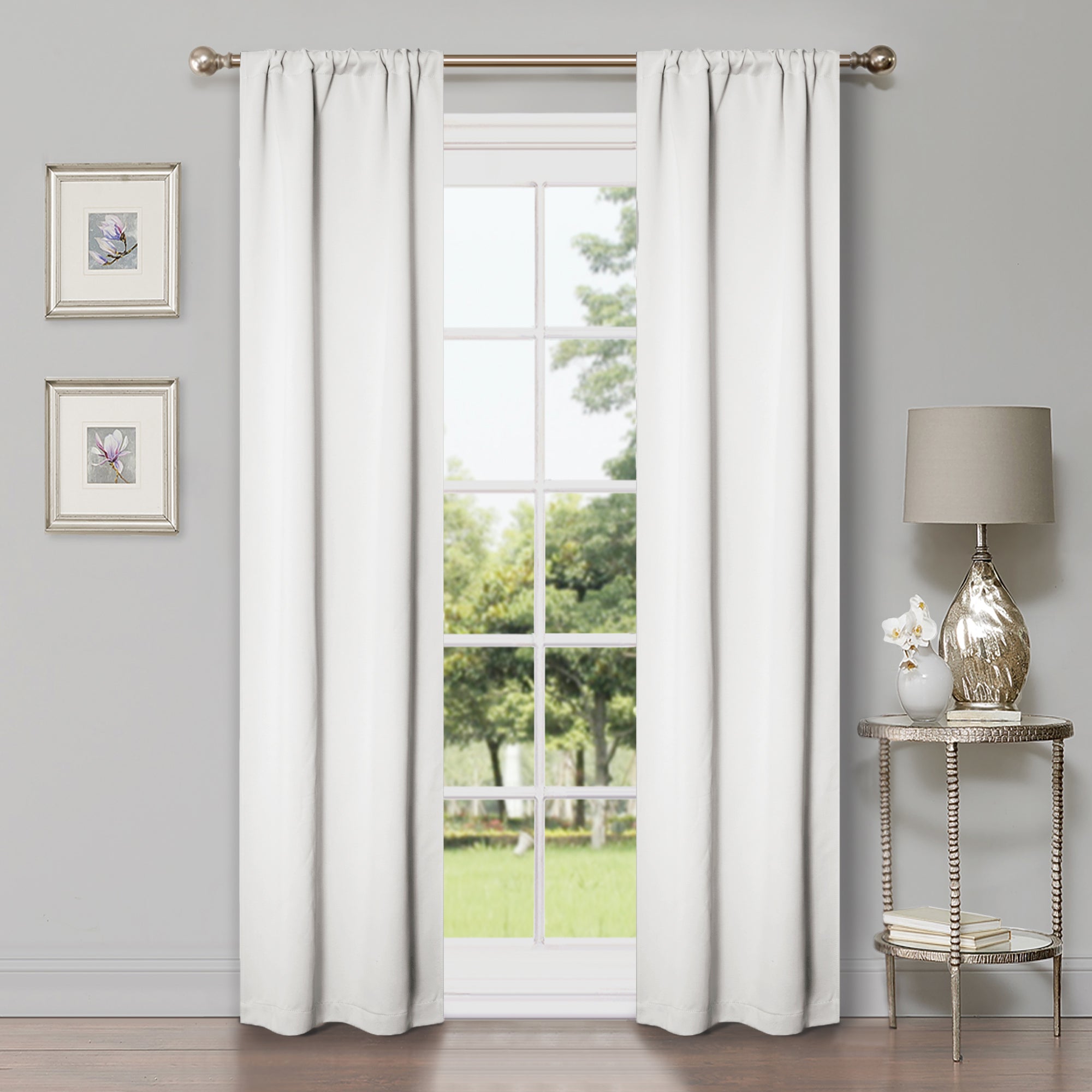 Solid Classic Modern Rod Pocket Blackout Curtain Set - Omnigoodsstore