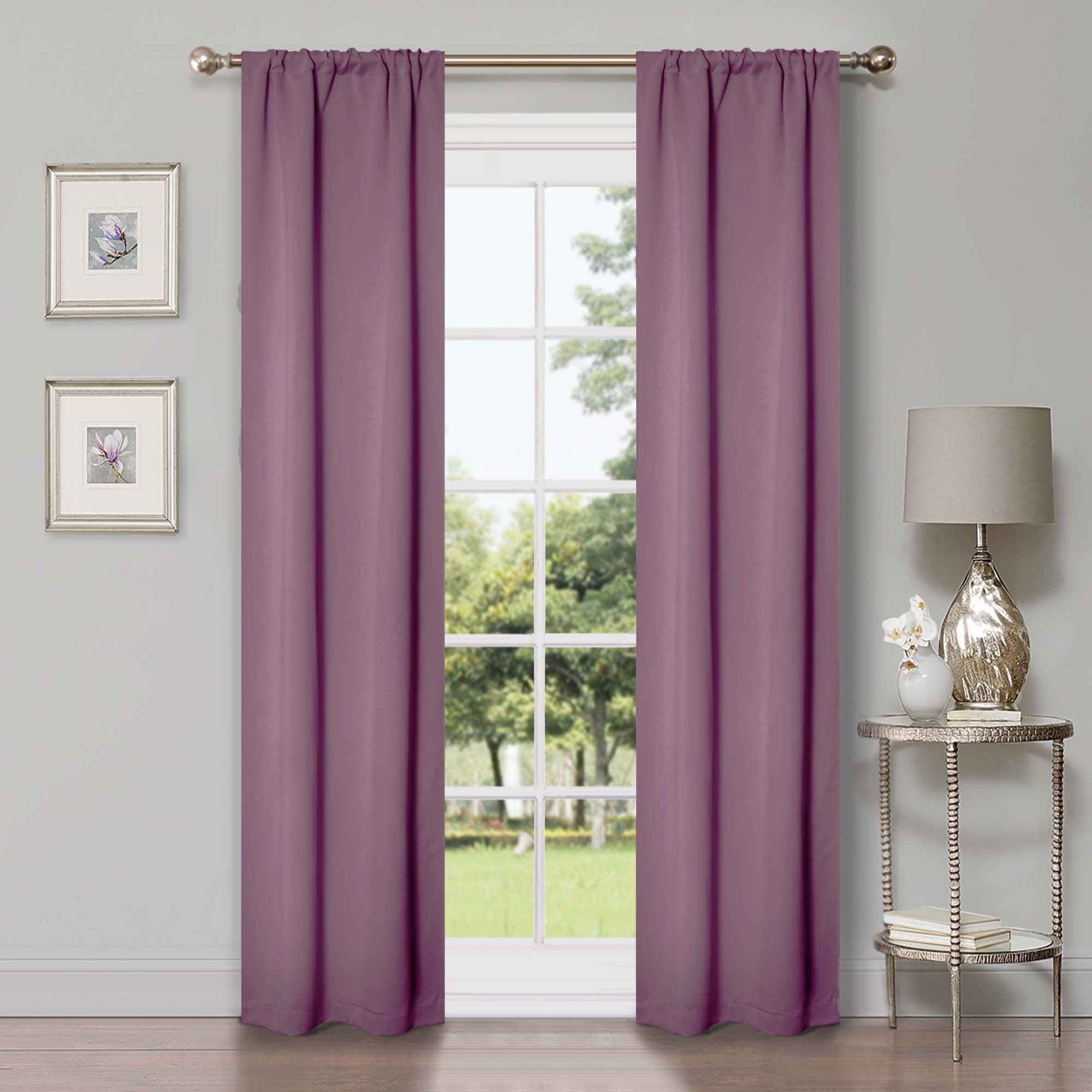 Solid Classic Modern Rod Pocket Blackout Curtain Set - Omnigoodsstore