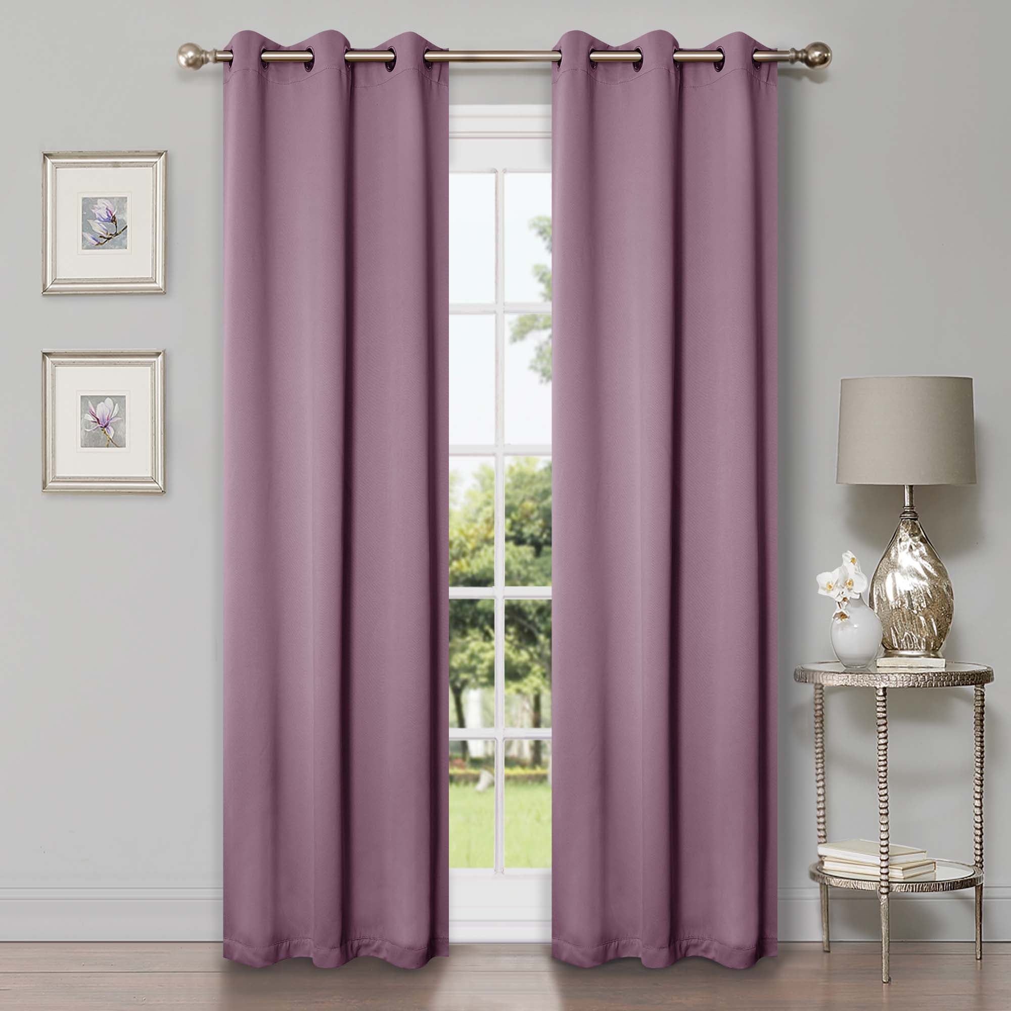 Solid Classic Modern Grommet Blackout Curtain Set - Omnigoodsstore