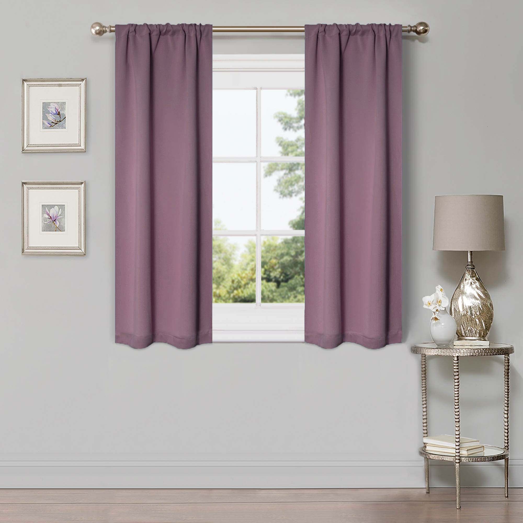 Solid Classic Modern Rod Pocket Blackout Curtain Set - Omnigoodsstore