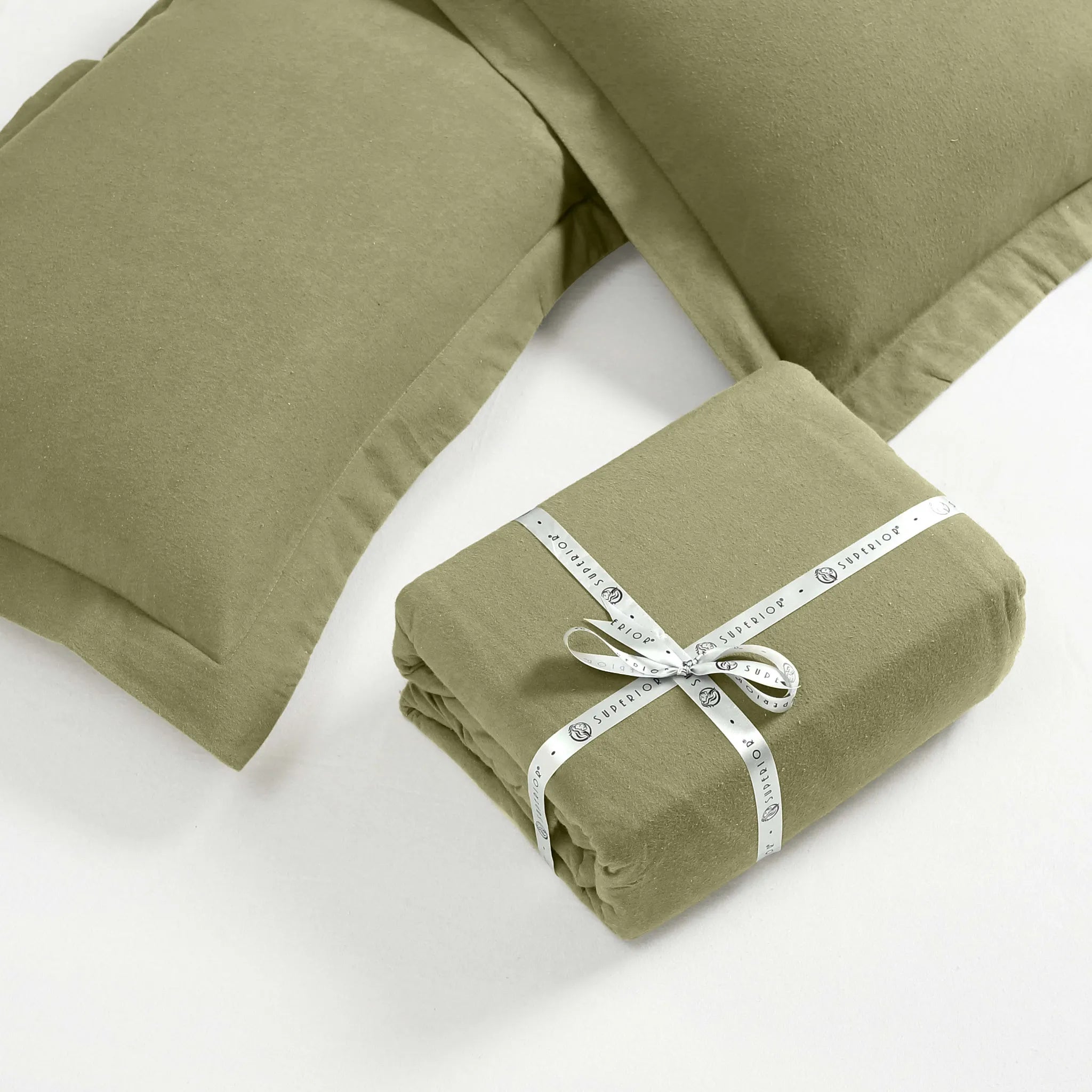 Solid Cotton Flannel Duvet Cover Set