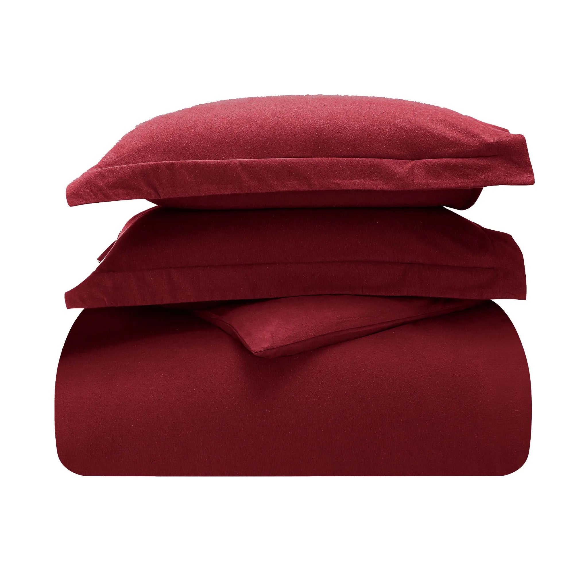 Solid Cotton Flannel Duvet Cover Set