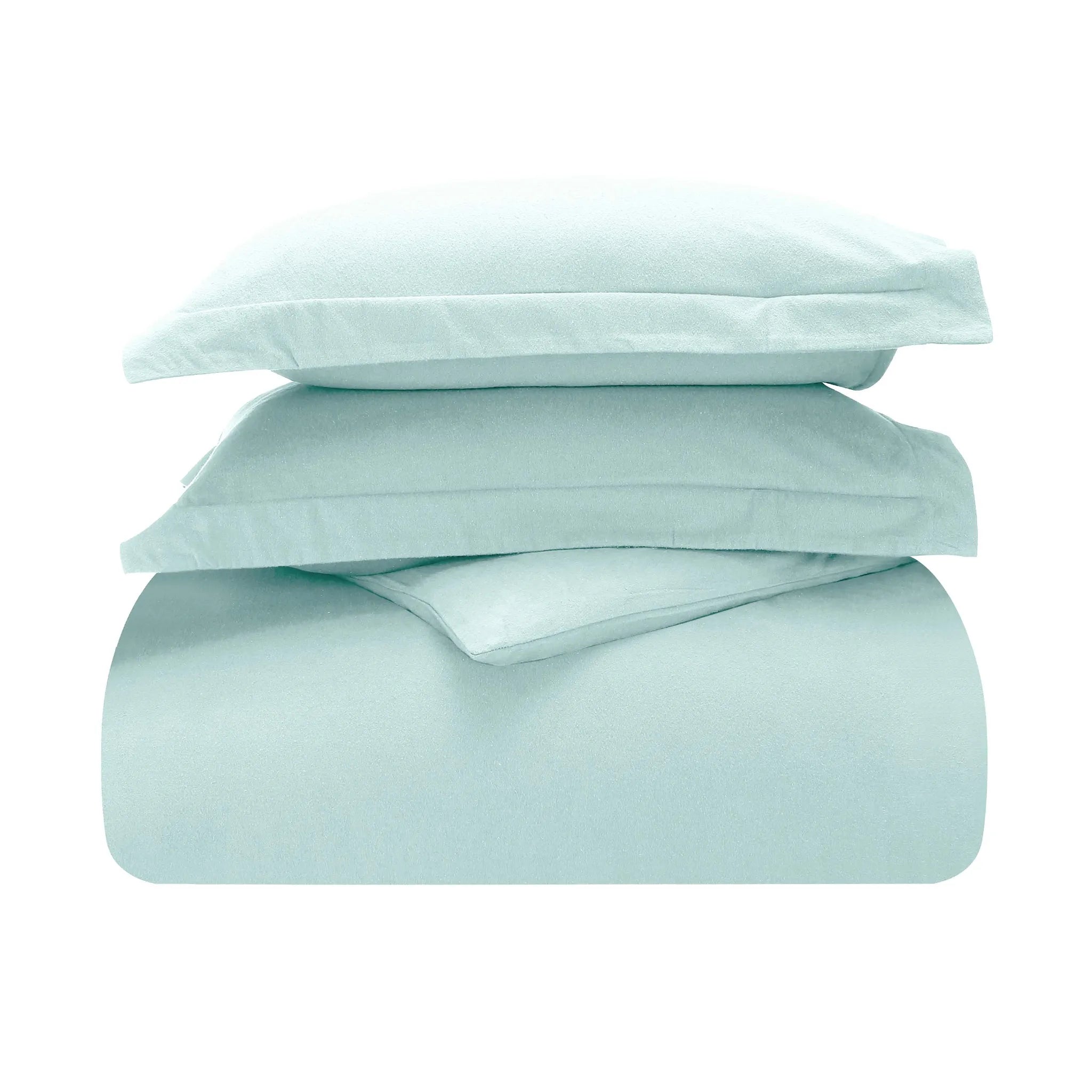 Solid Cotton Flannel Duvet Cover Set