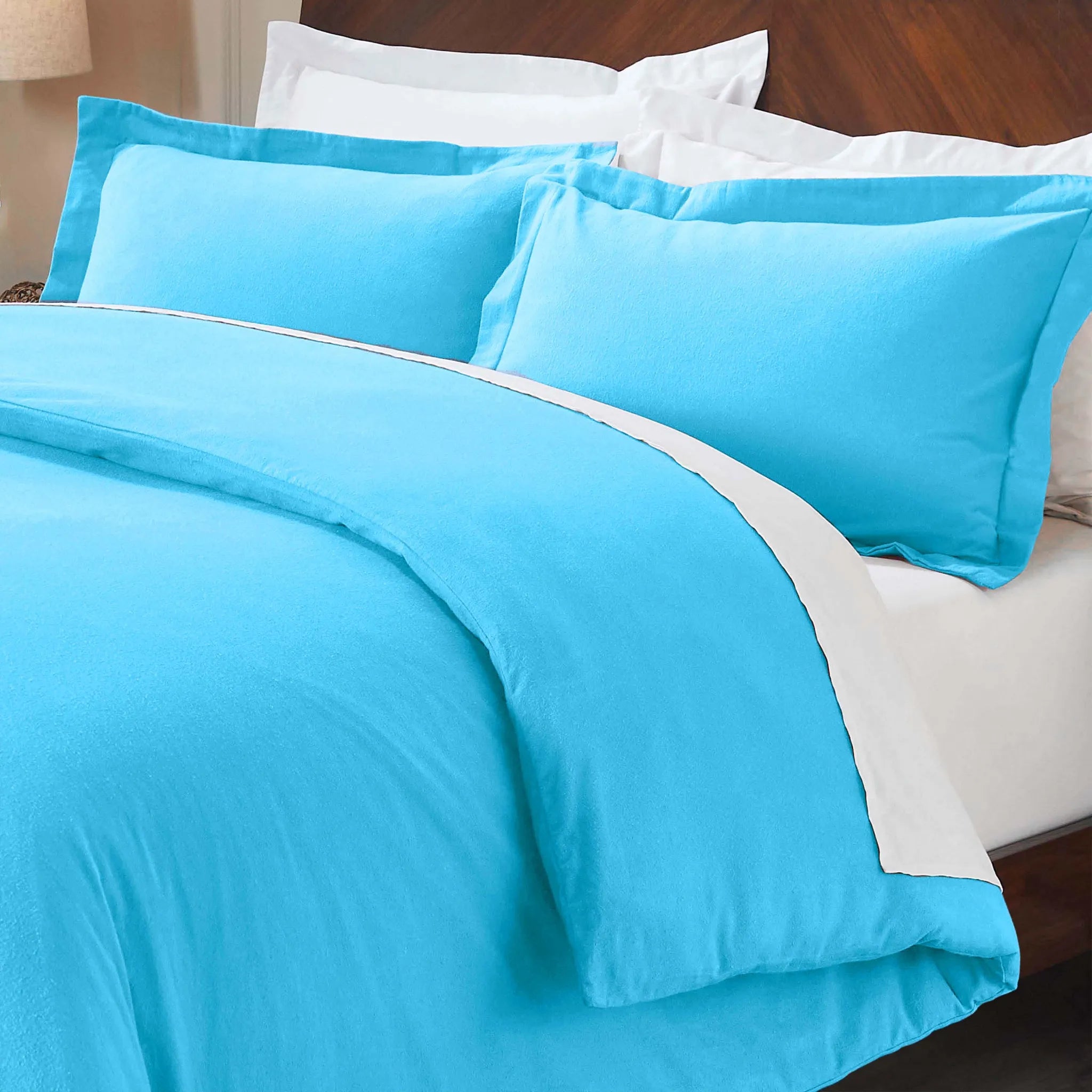 Solid Cotton Flannel Duvet Cover Set