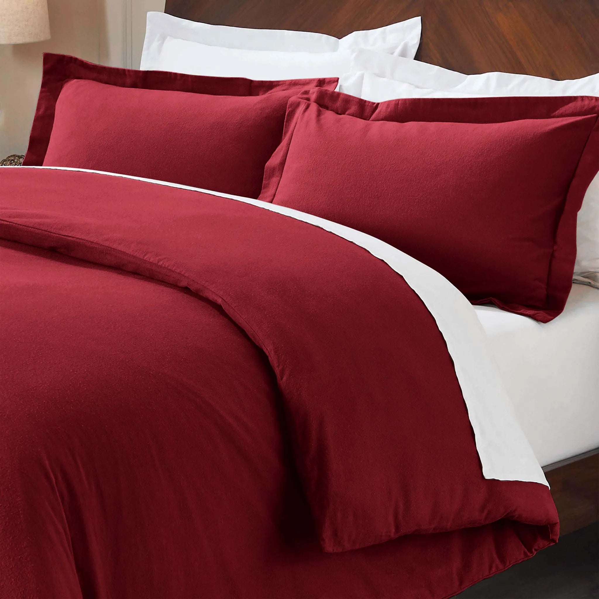 Solid Cotton Flannel Duvet Cover Set