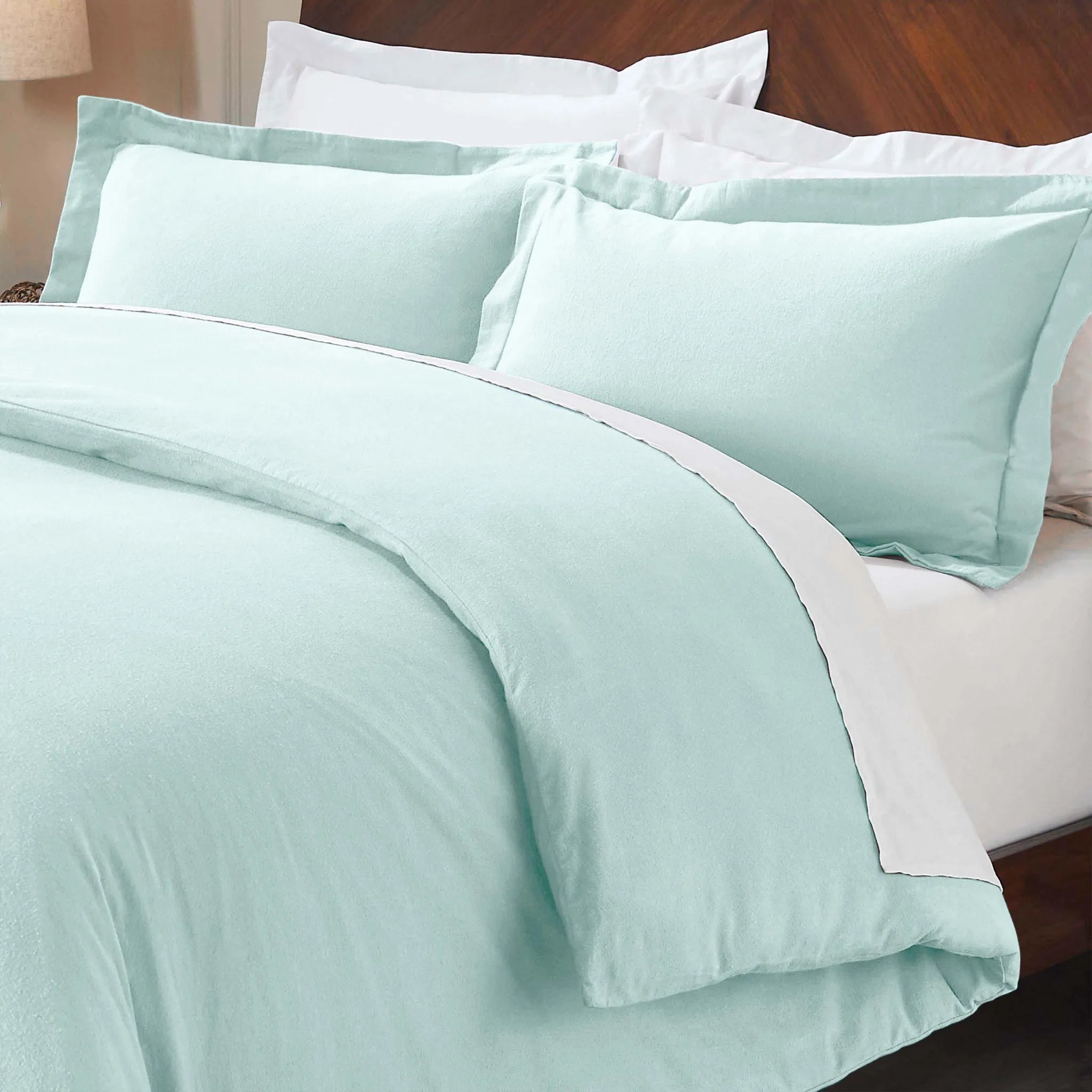 Solid Cotton Flannel Duvet Cover Set