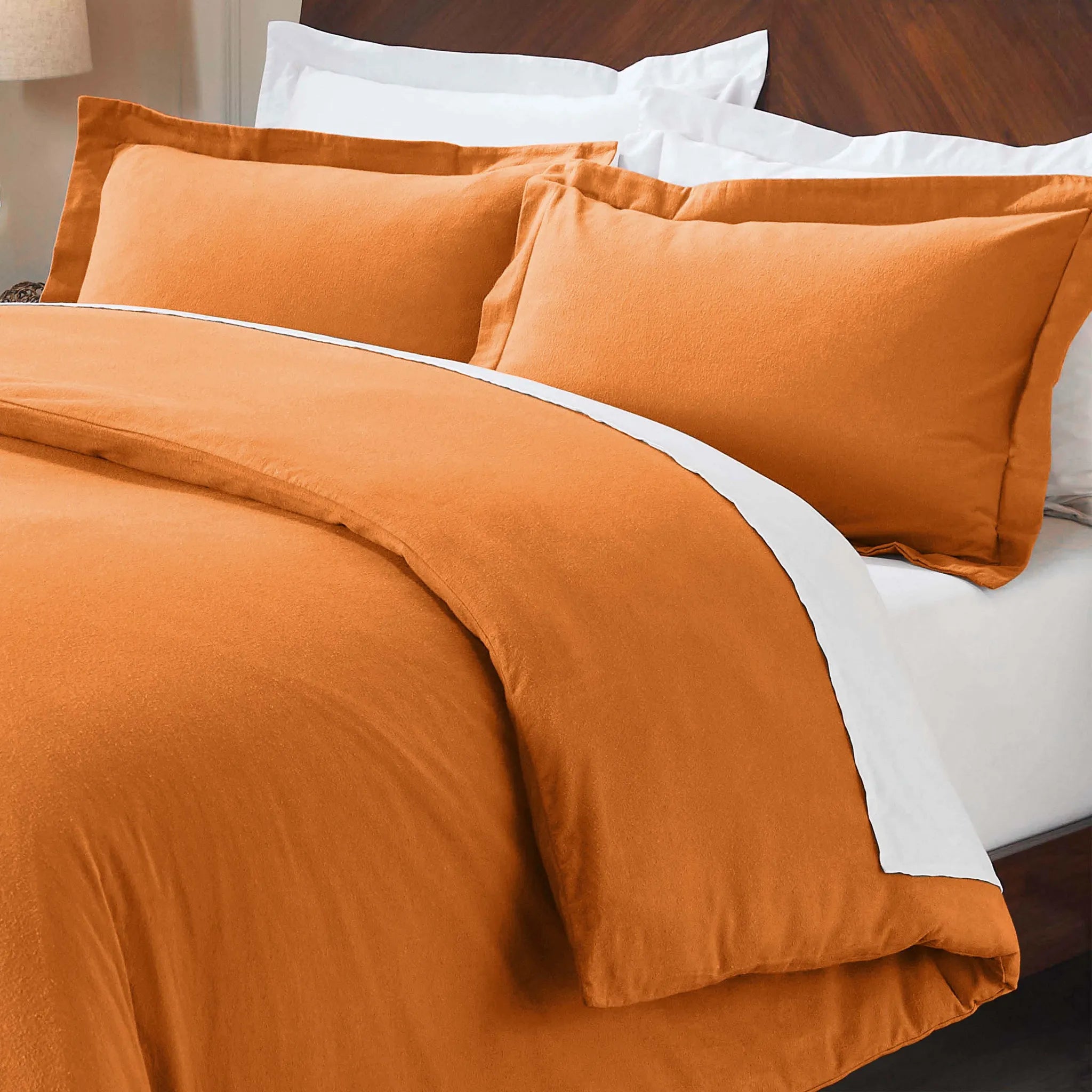 Solid Cotton Flannel Duvet Cover Set