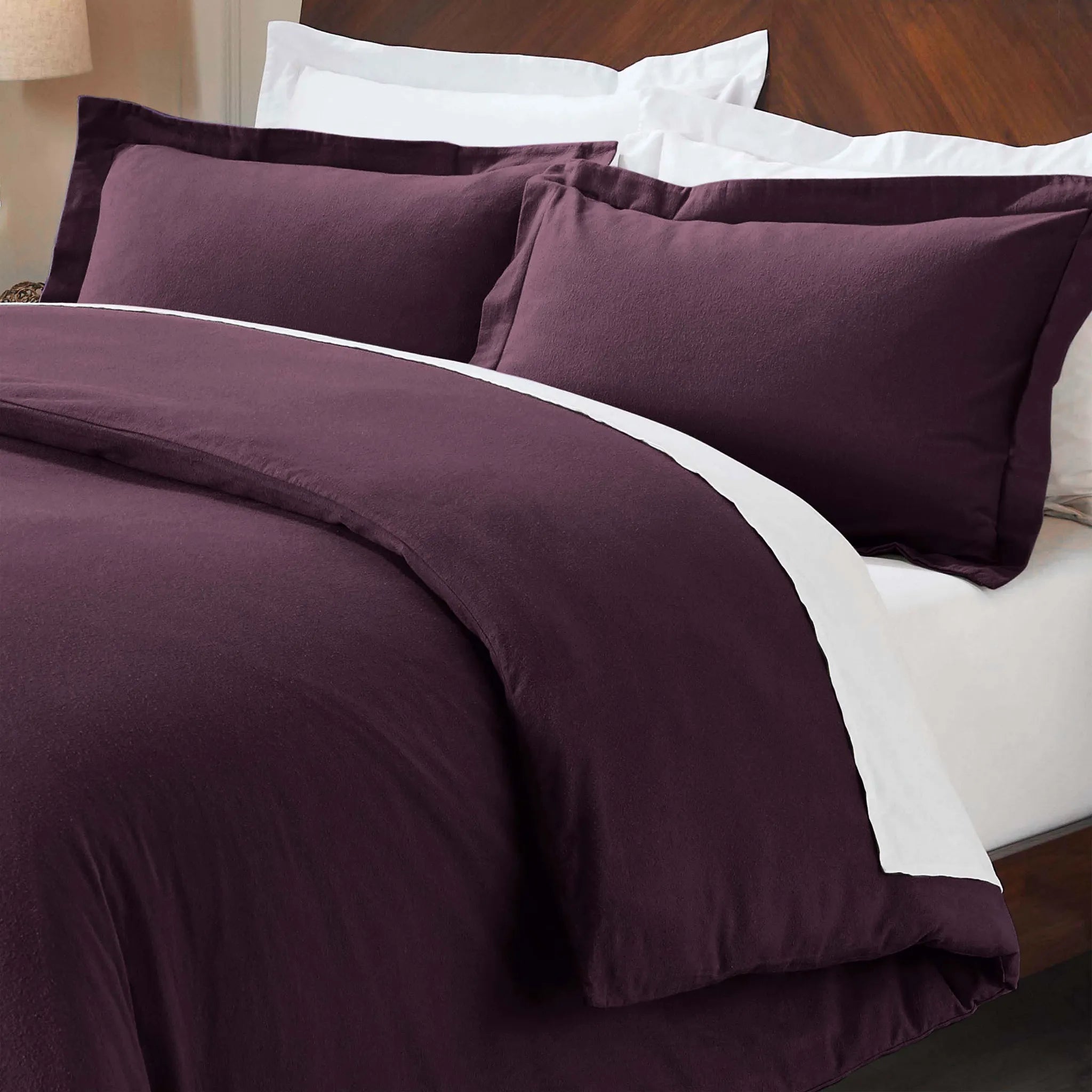 Solid Cotton Flannel Duvet Cover Set