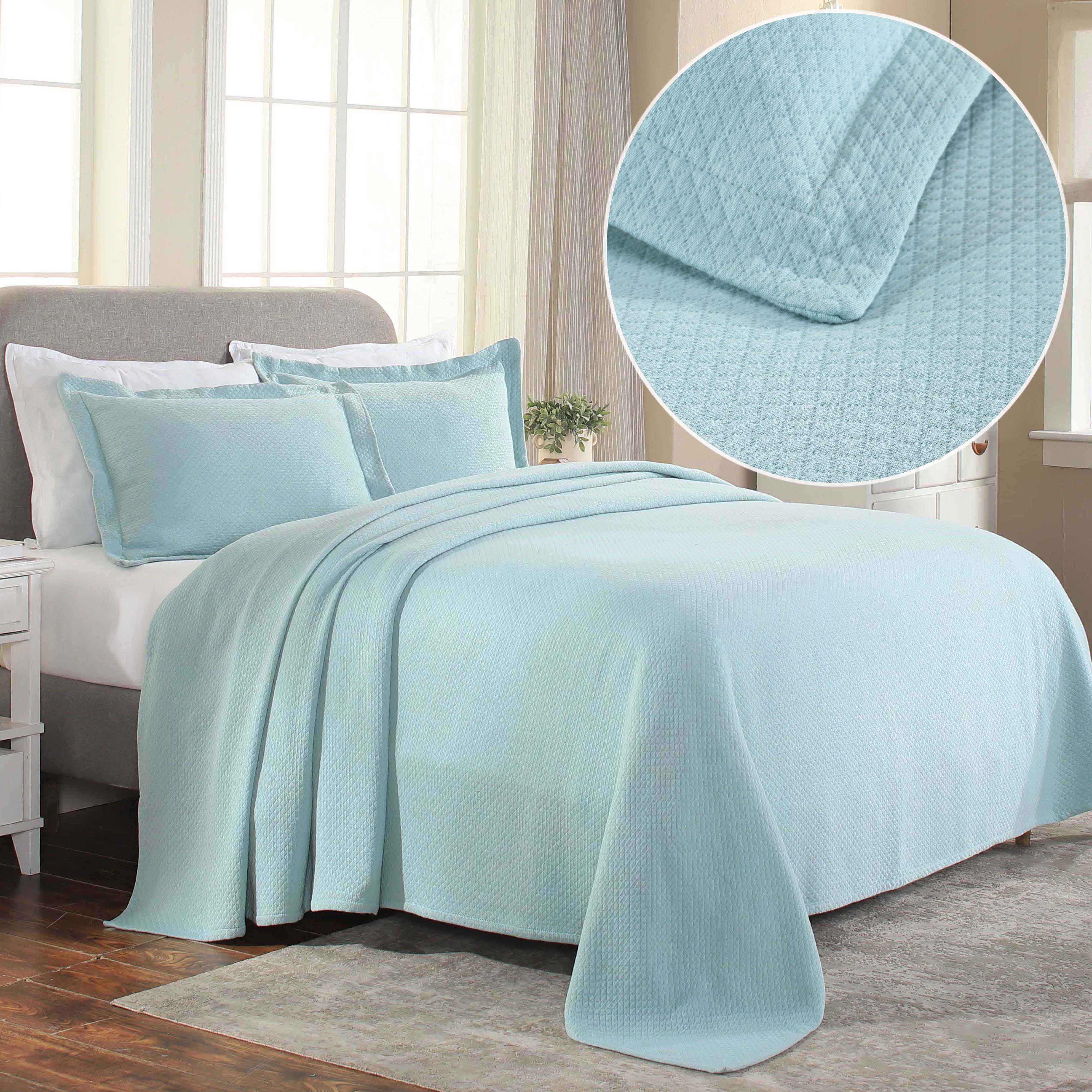 Jacquard Matelassé Cotton Diamond Solitaire Bedspread Set - Omnigoodsstore
