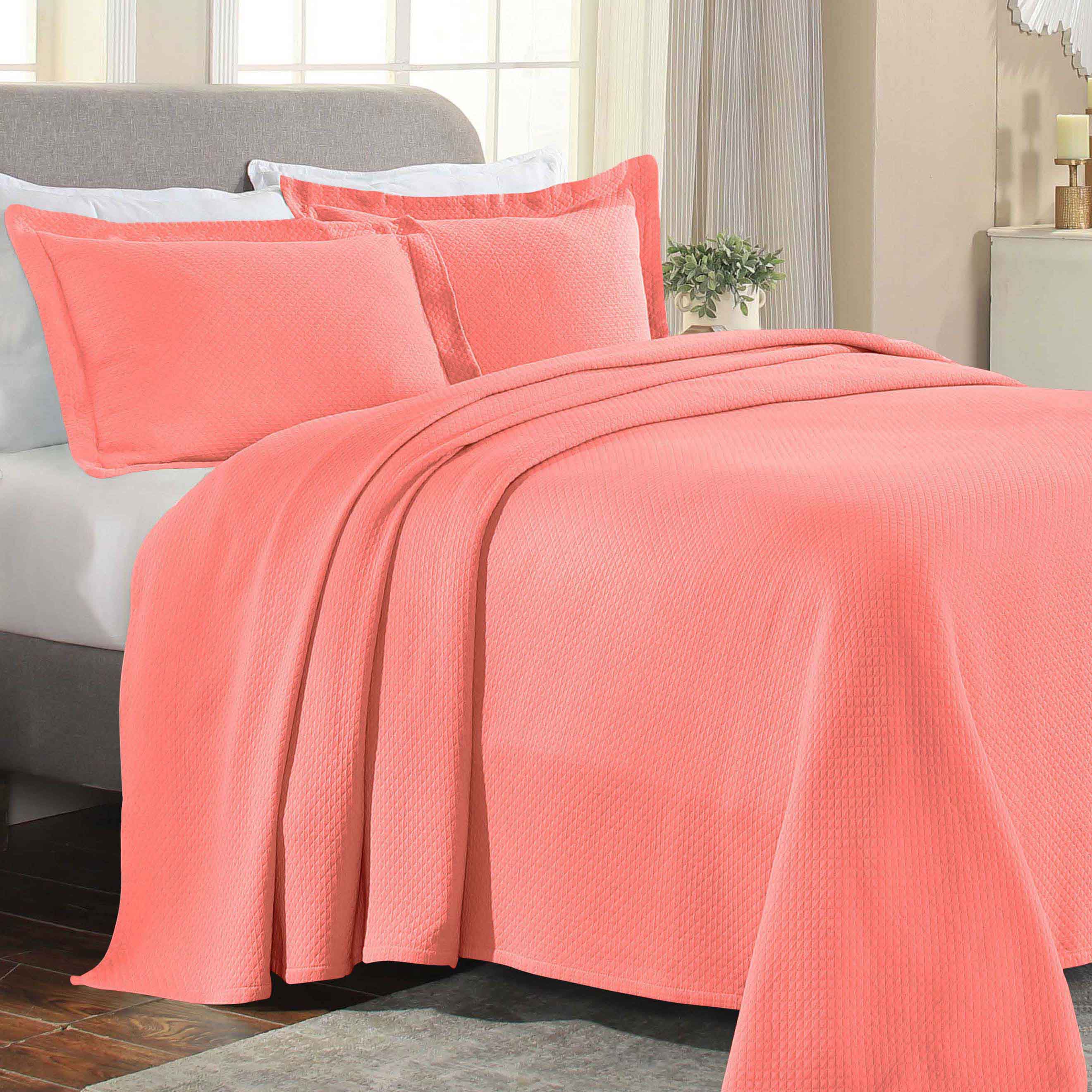 Jacquard Matelassé Cotton Diamond Solitaire Bedspread Set - Omnigoodsstore