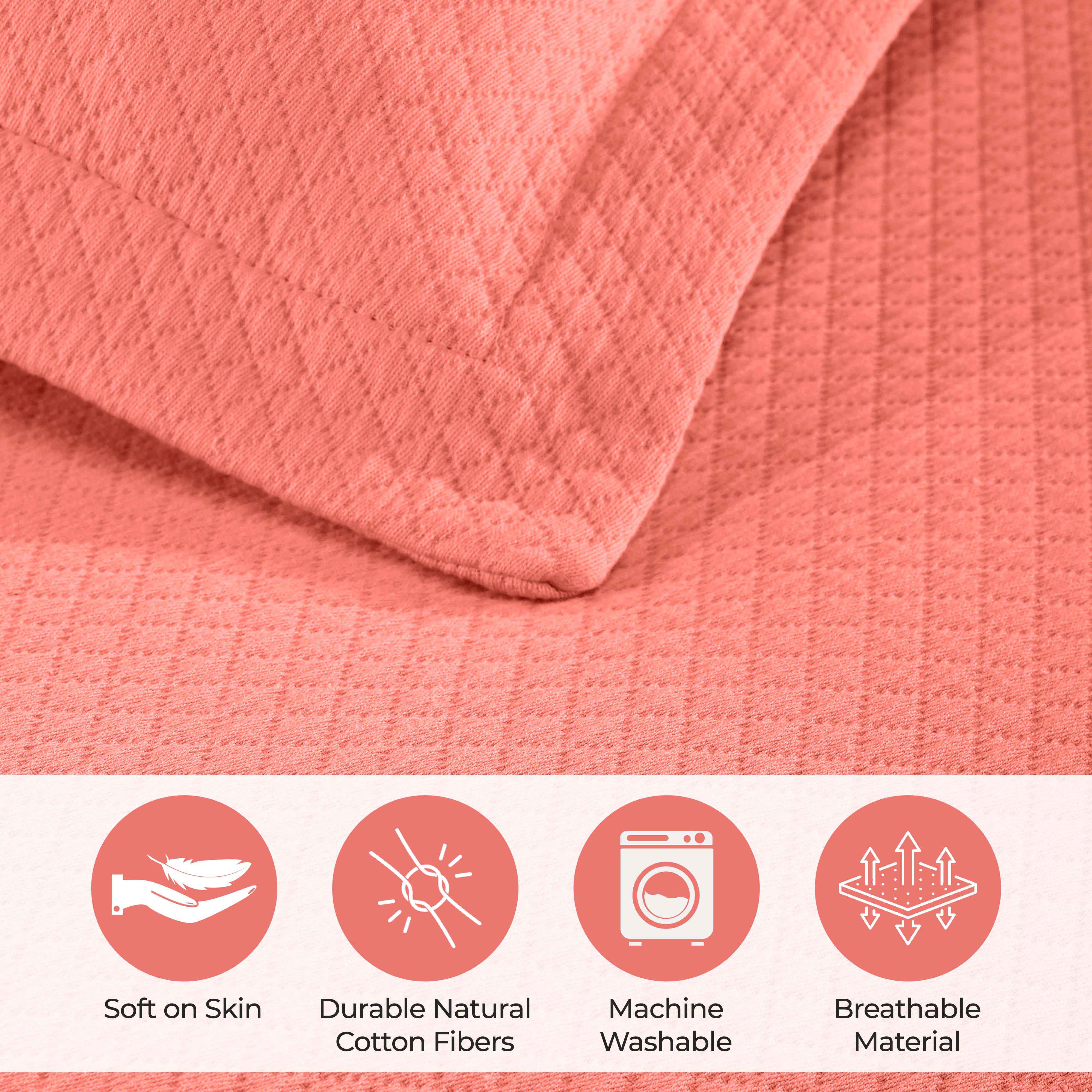 Jacquard Matelassé Cotton Diamond Solitaire Bedspread Set - Omnigoodsstore