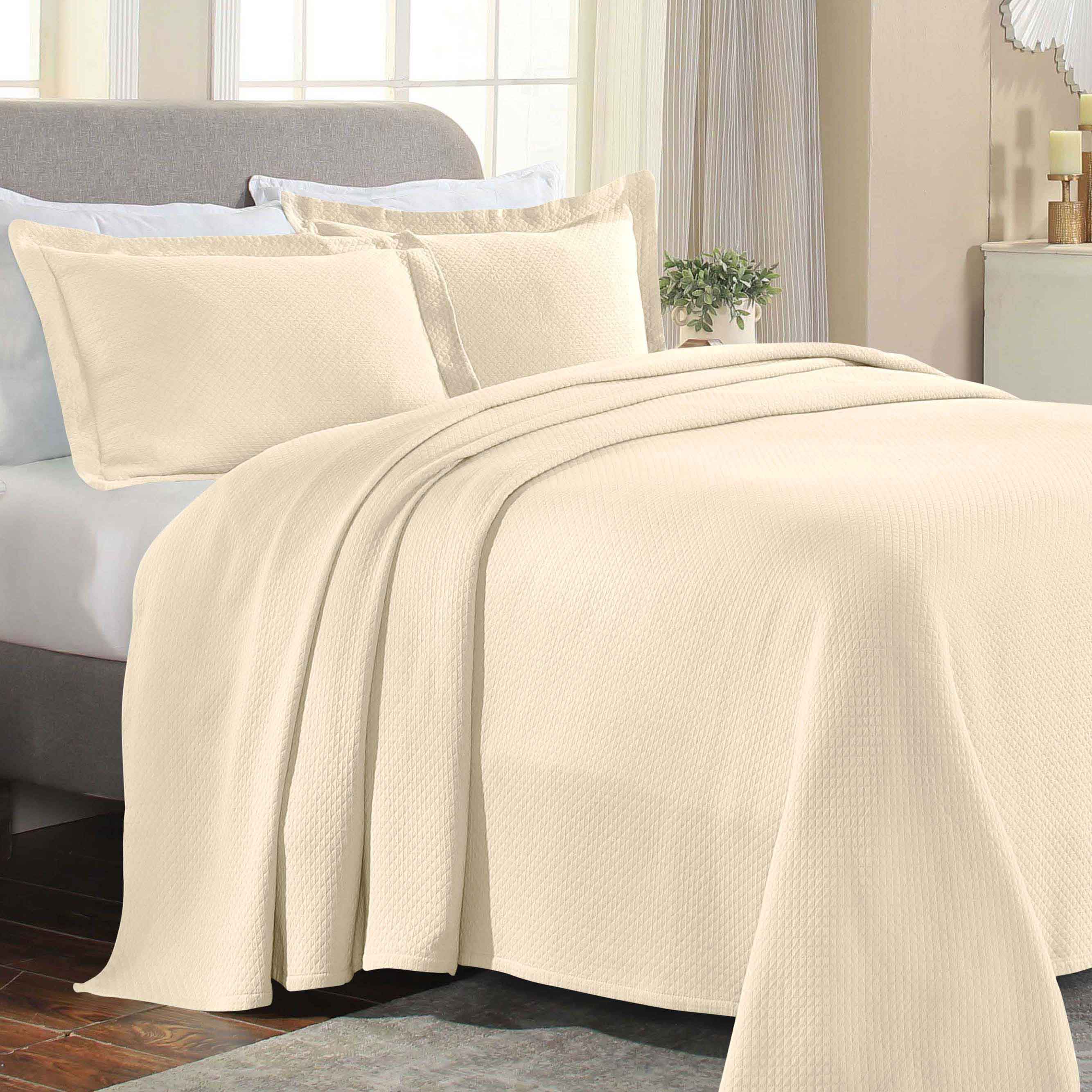 Jacquard Matelassé Cotton Diamond Solitaire Bedspread Set - Omnigoodsstore