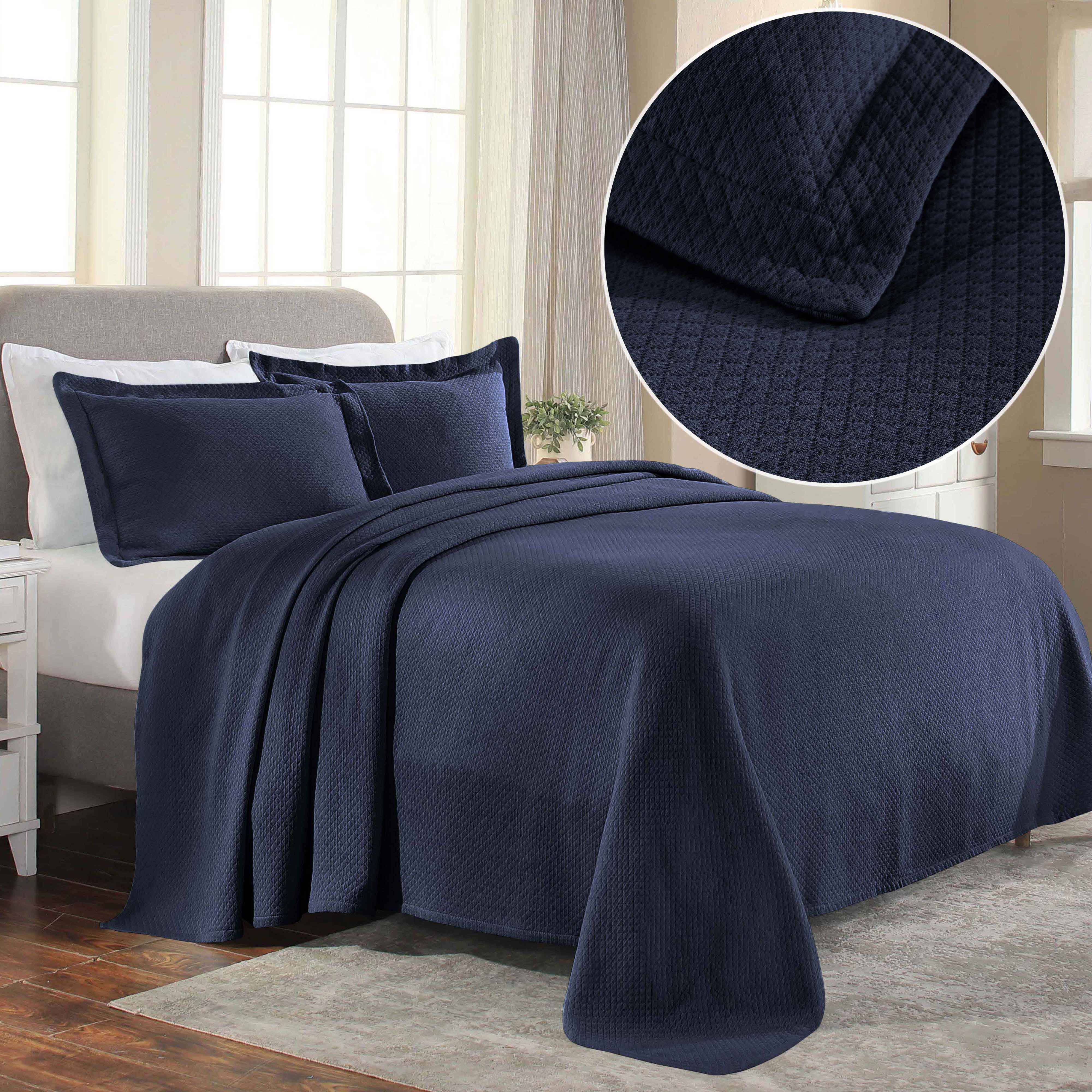Jacquard Matelassé Cotton Diamond Solitaire Bedspread Set - Omnigoodsstore