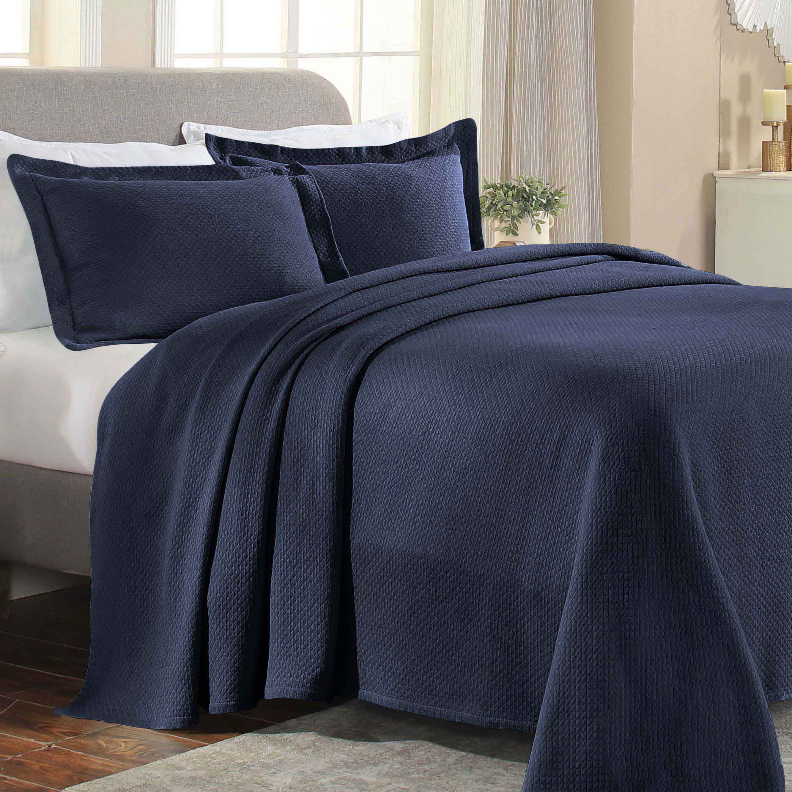 Jacquard Matelassé Cotton Diamond Solitaire Bedspread Set - Omnigoodsstore