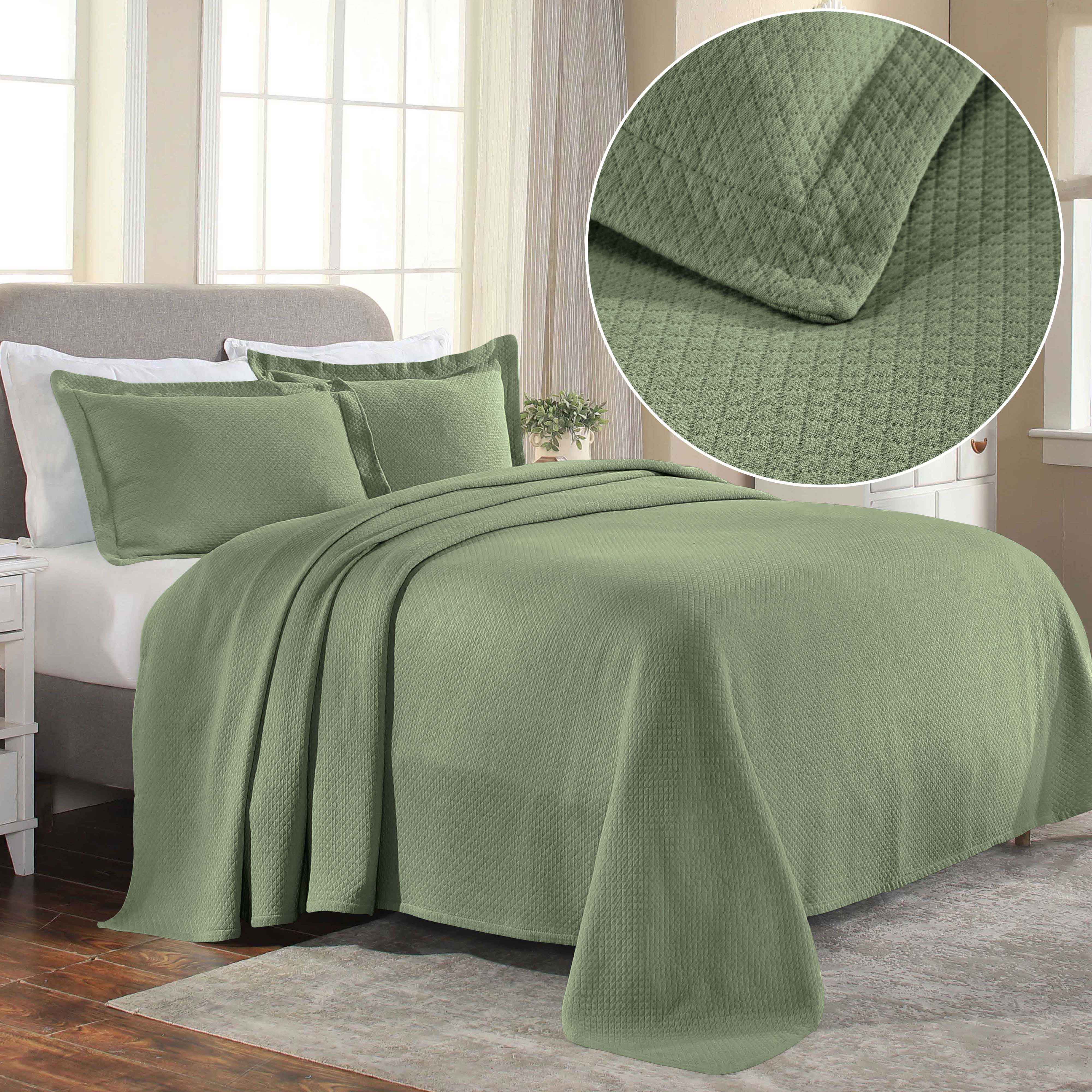 Jacquard Matelassé Cotton Diamond Solitaire Bedspread Set - Omnigoodsstore