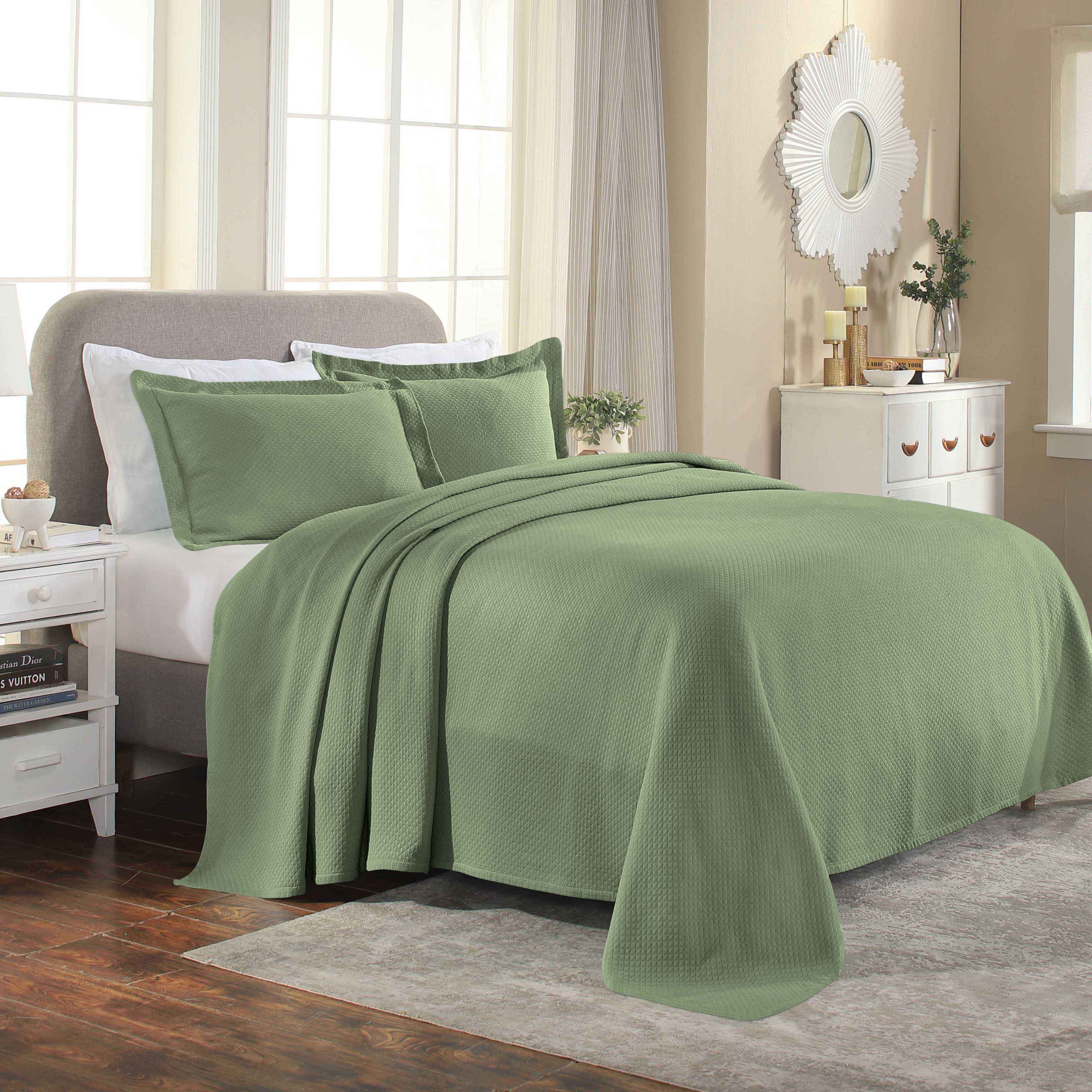 Jacquard Matelassé Cotton Diamond Solitaire Bedspread Set - Omnigoodsstore