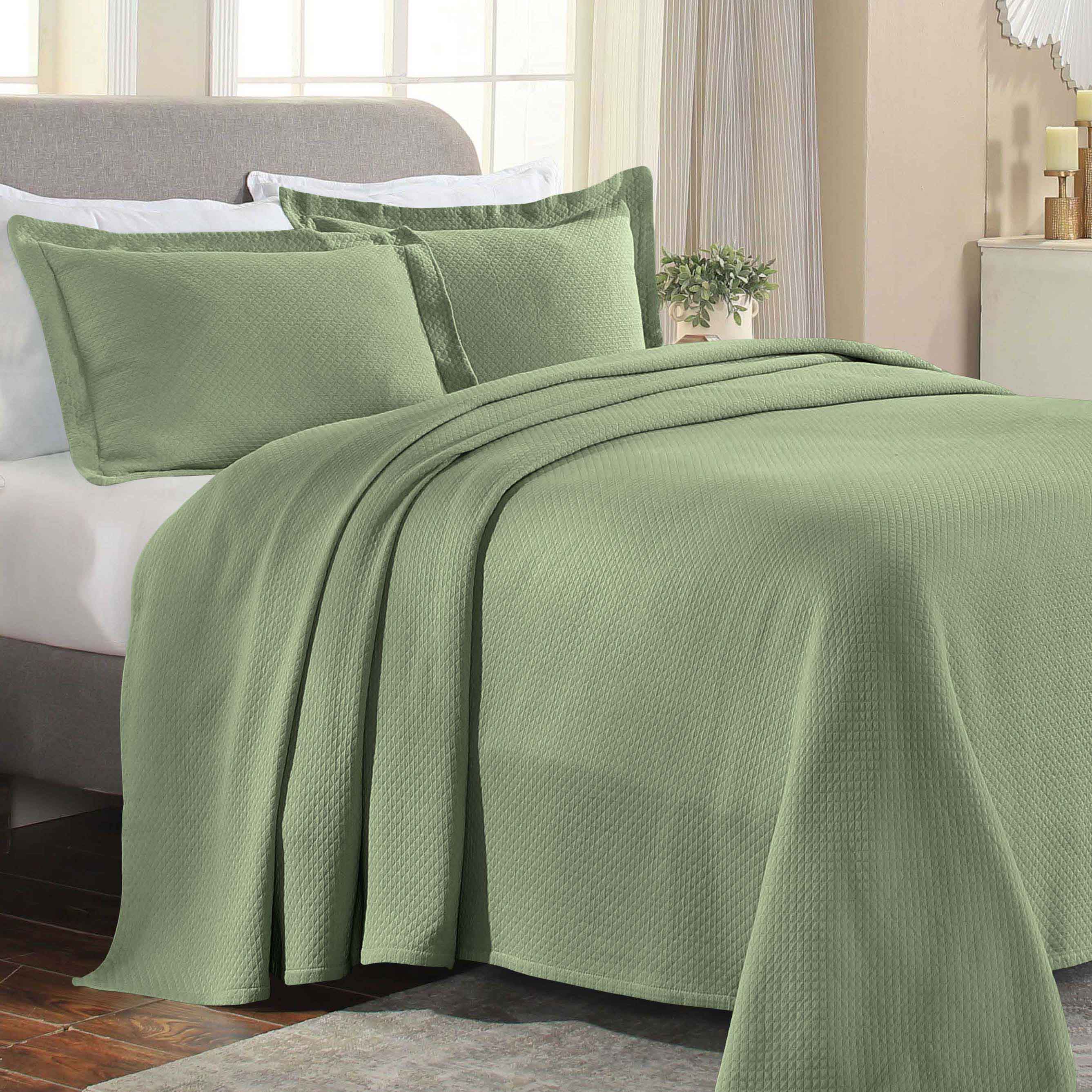 Jacquard Matelassé Cotton Diamond Solitaire Bedspread Set - Omnigoodsstore