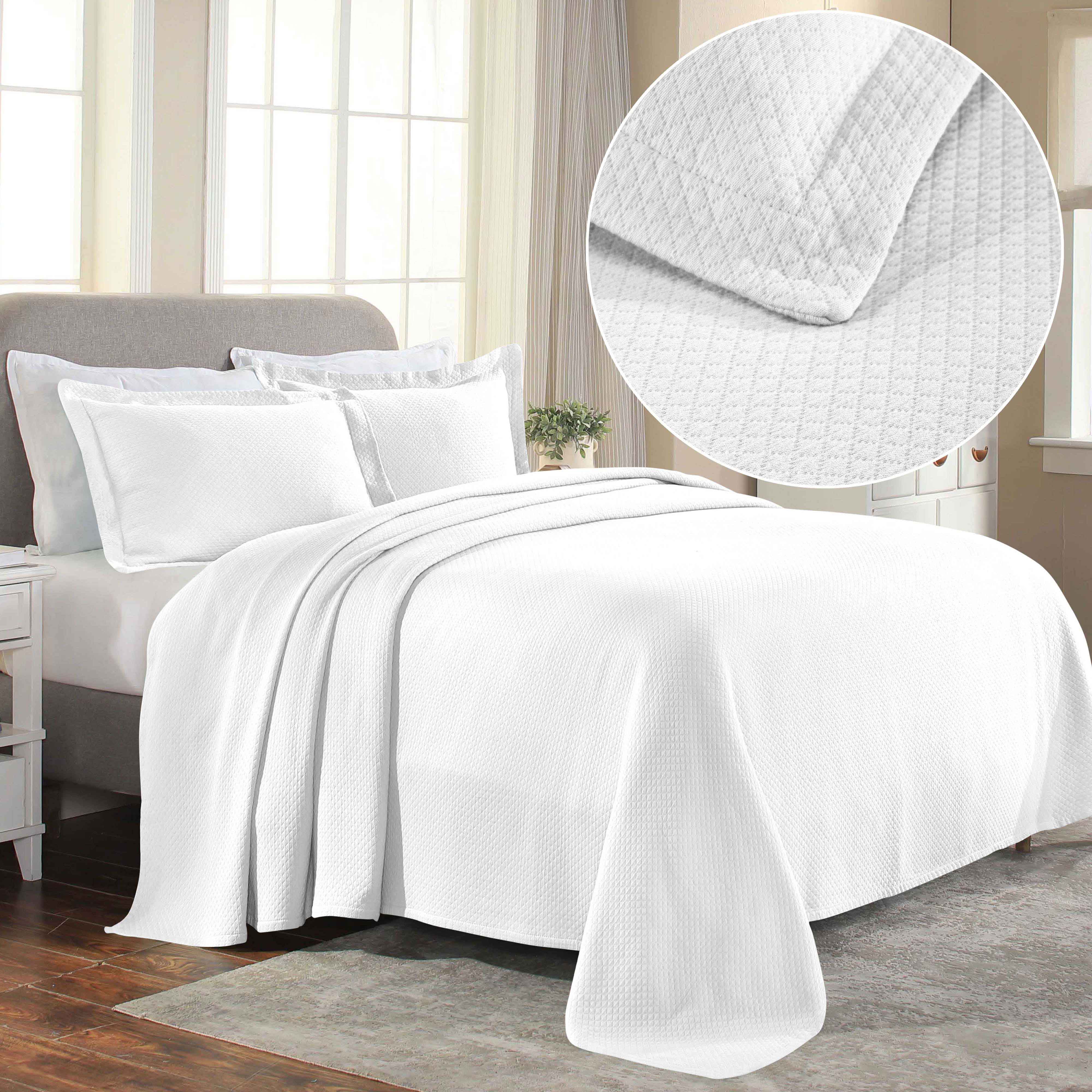 Jacquard Matelassé Cotton Diamond Solitaire Bedspread Set - Omnigoodsstore