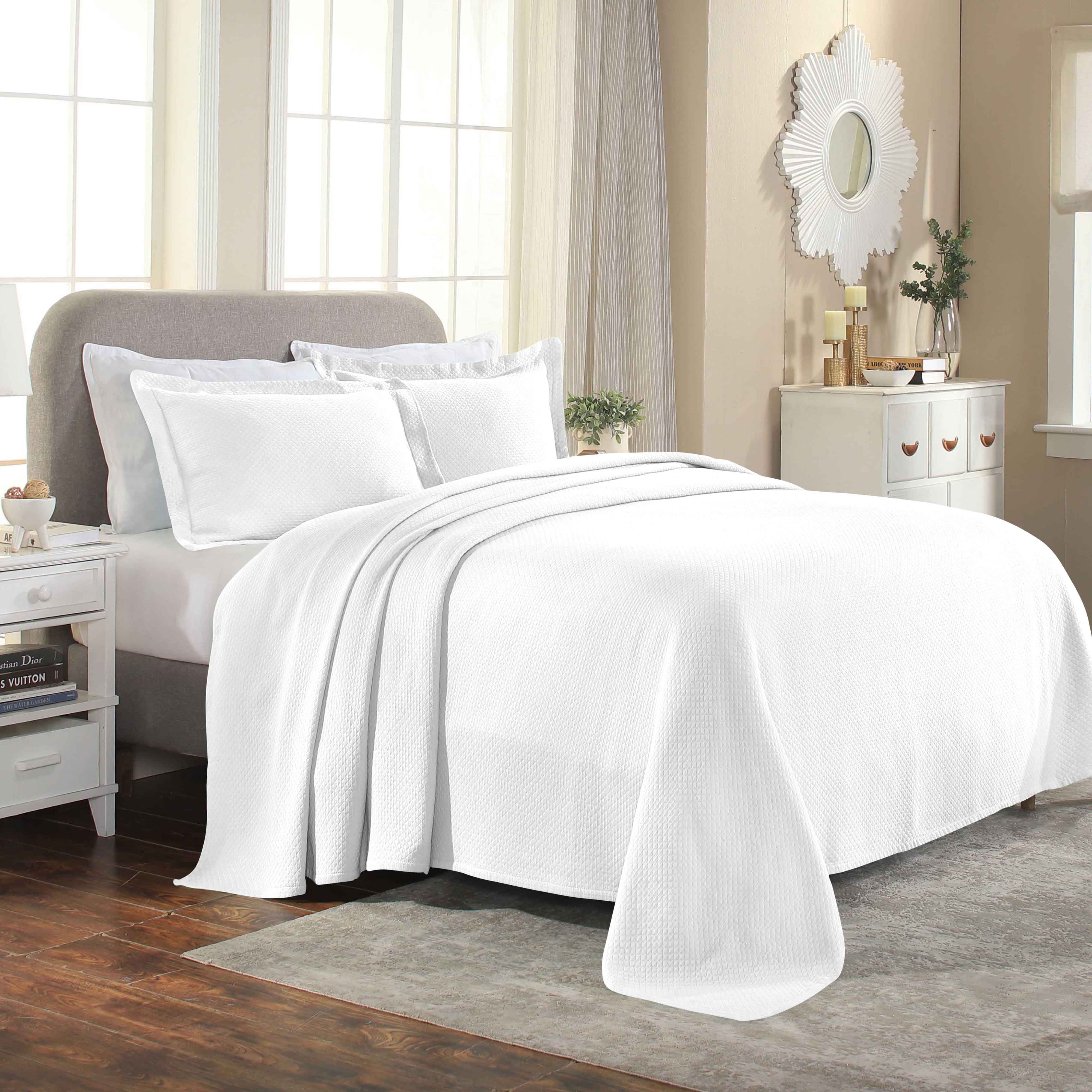 Jacquard Matelassé Cotton Diamond Solitaire Bedspread Set - Omnigoodsstore