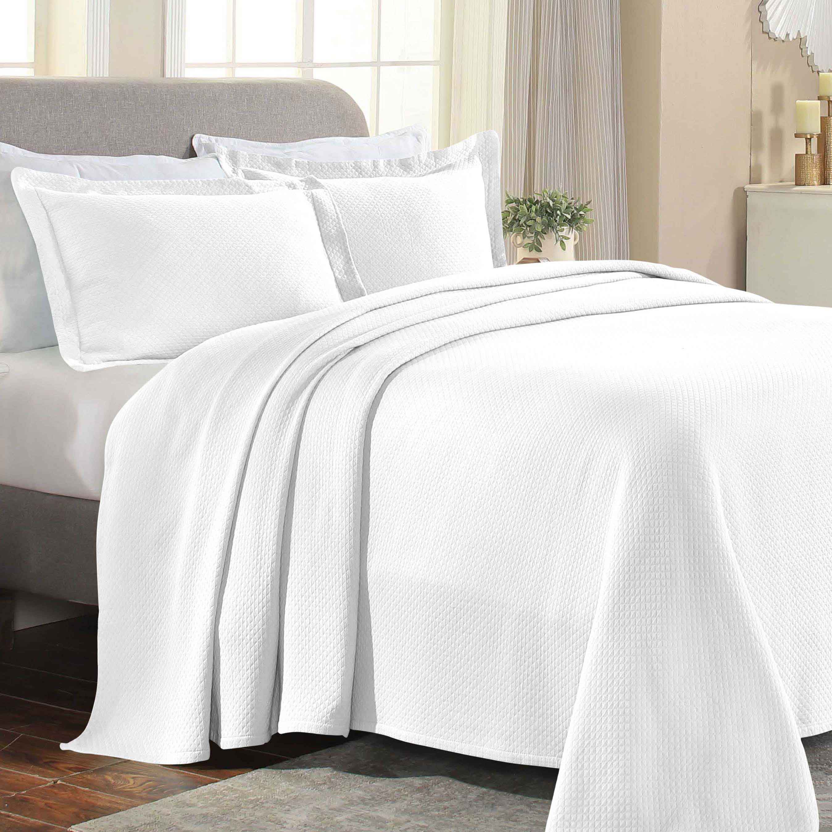 Jacquard Matelassé Cotton Diamond Solitaire Bedspread Set - Omnigoodsstore