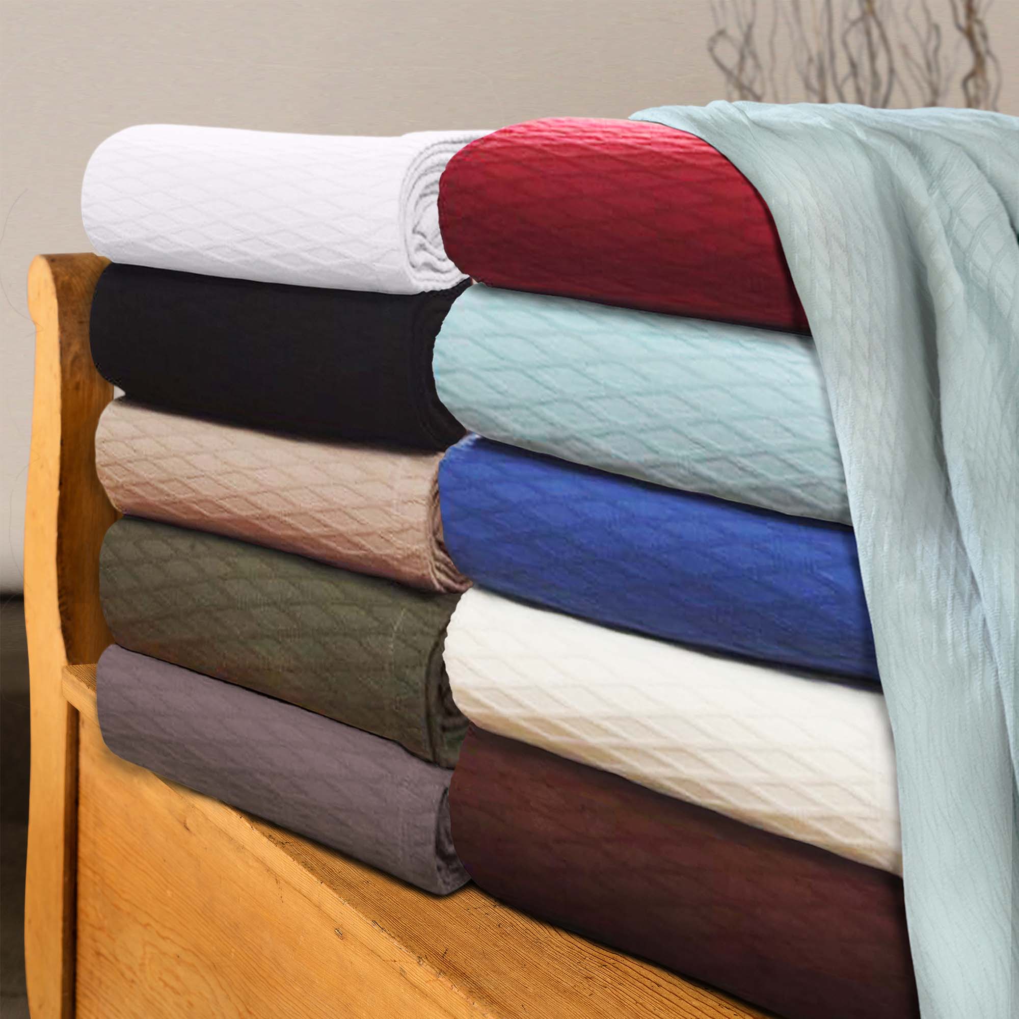 Cotton All Season Diamond Bed Blanket & Sofa Throw - Omnigoodsstore