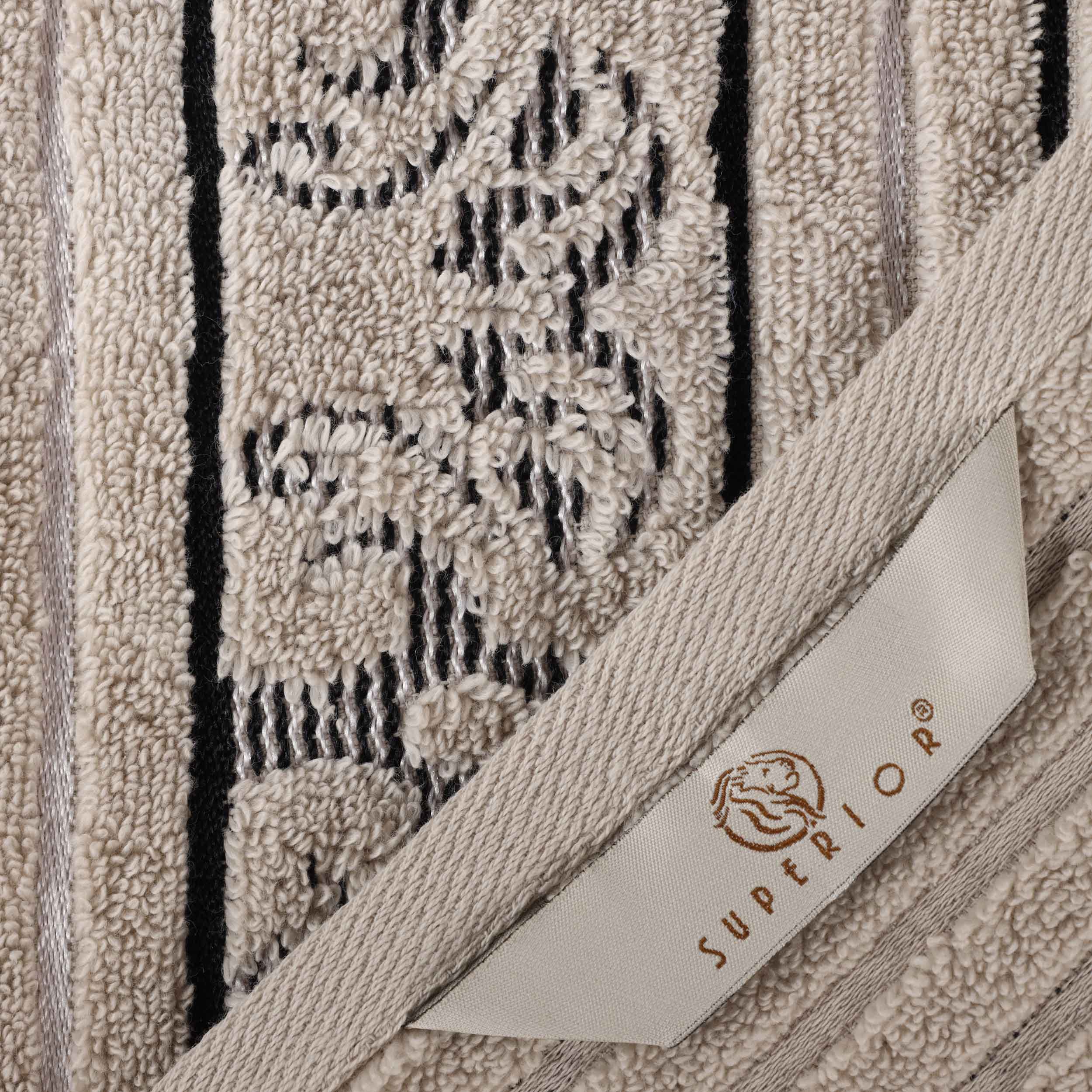 Sadie Zero Twist Cotton Solid and Jacquard Floral Hand Towel Set of 6 - Omnigoodsstore