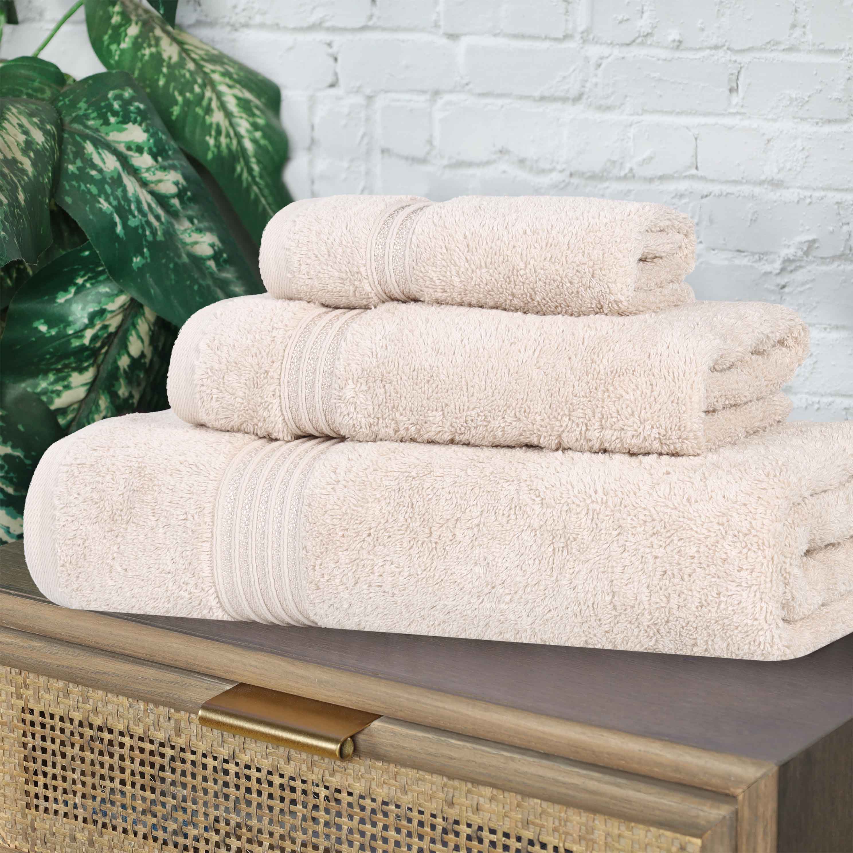 Egyptian Cotton Highly Absorbent Solid 3-Piece Ultra Soft Towel Set - Omnigoodsstore