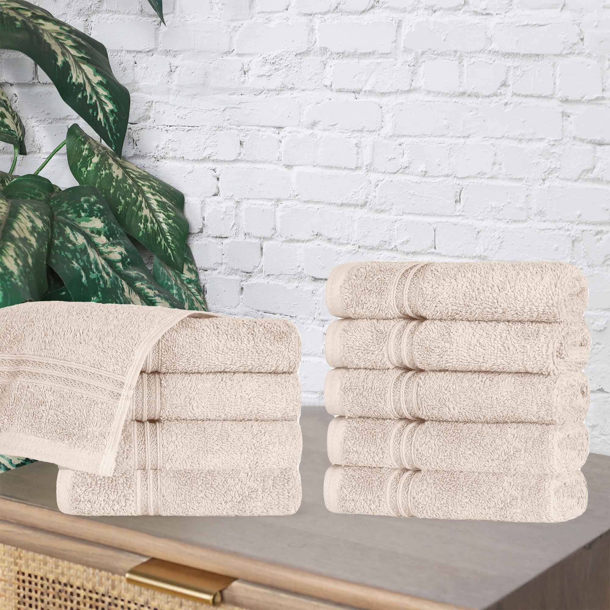 Egyptian Cotton Solid Face Towel Set of 10 - Omnigoodsstore