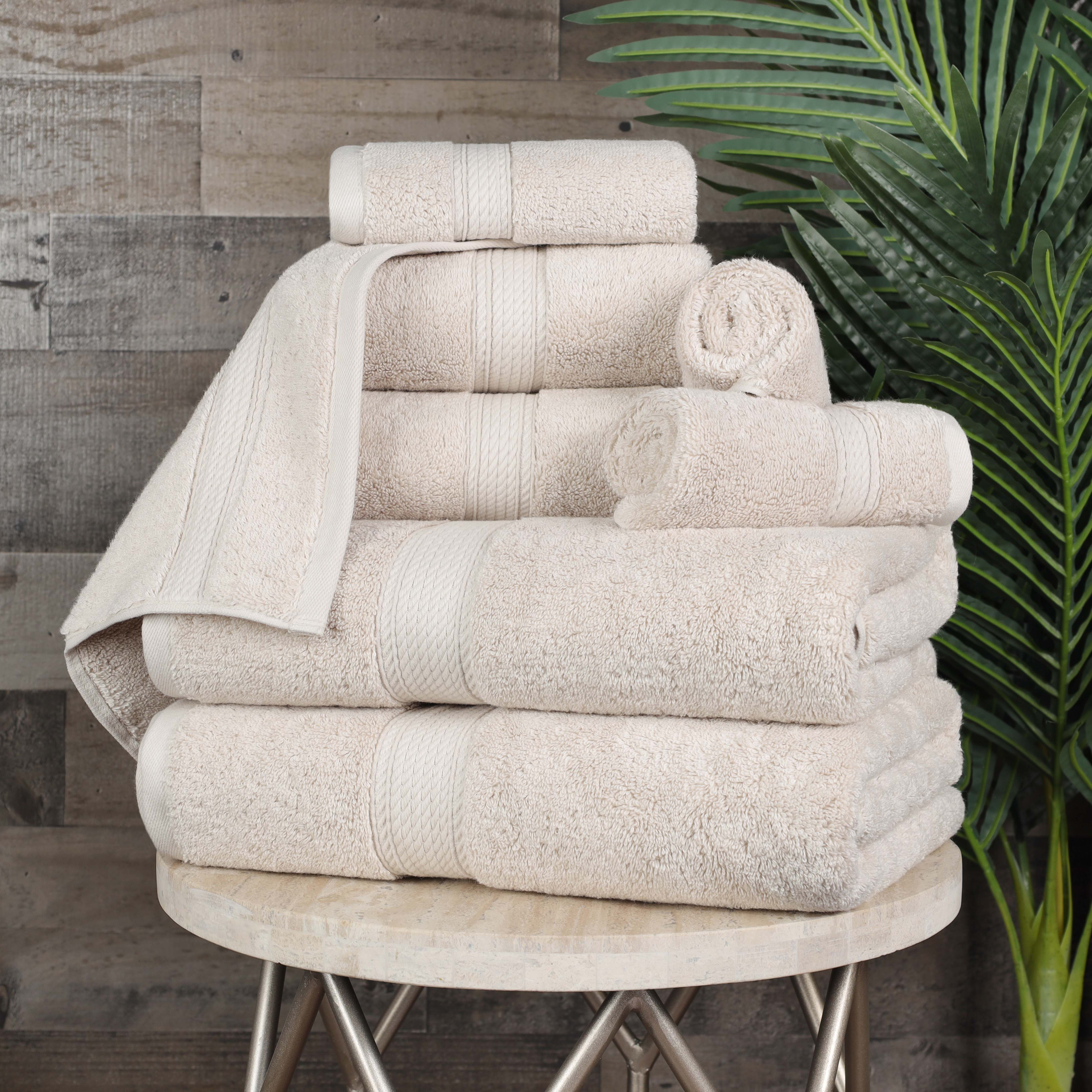 Egyptian Cotton Pile Plush Heavyweight Luxury Soft 8-Piece Towel Set - Omnigoodsstore