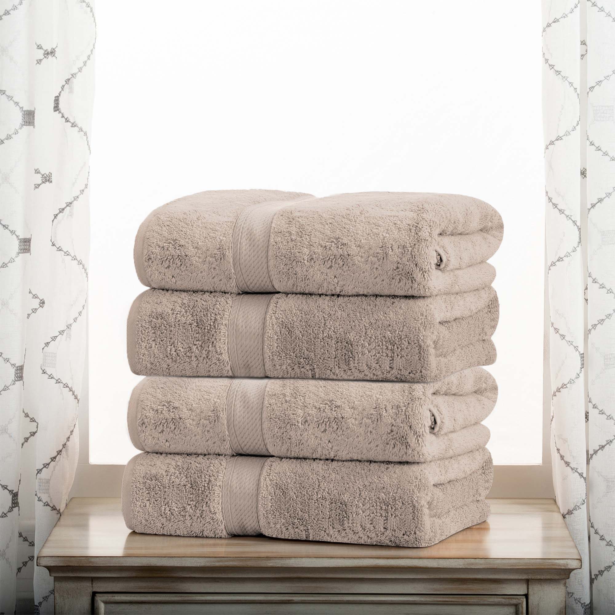 Egyptian Cotton Pile Plush Heavyweight Soft 4 Piece Bath Towel Set - Omnigoodsstore