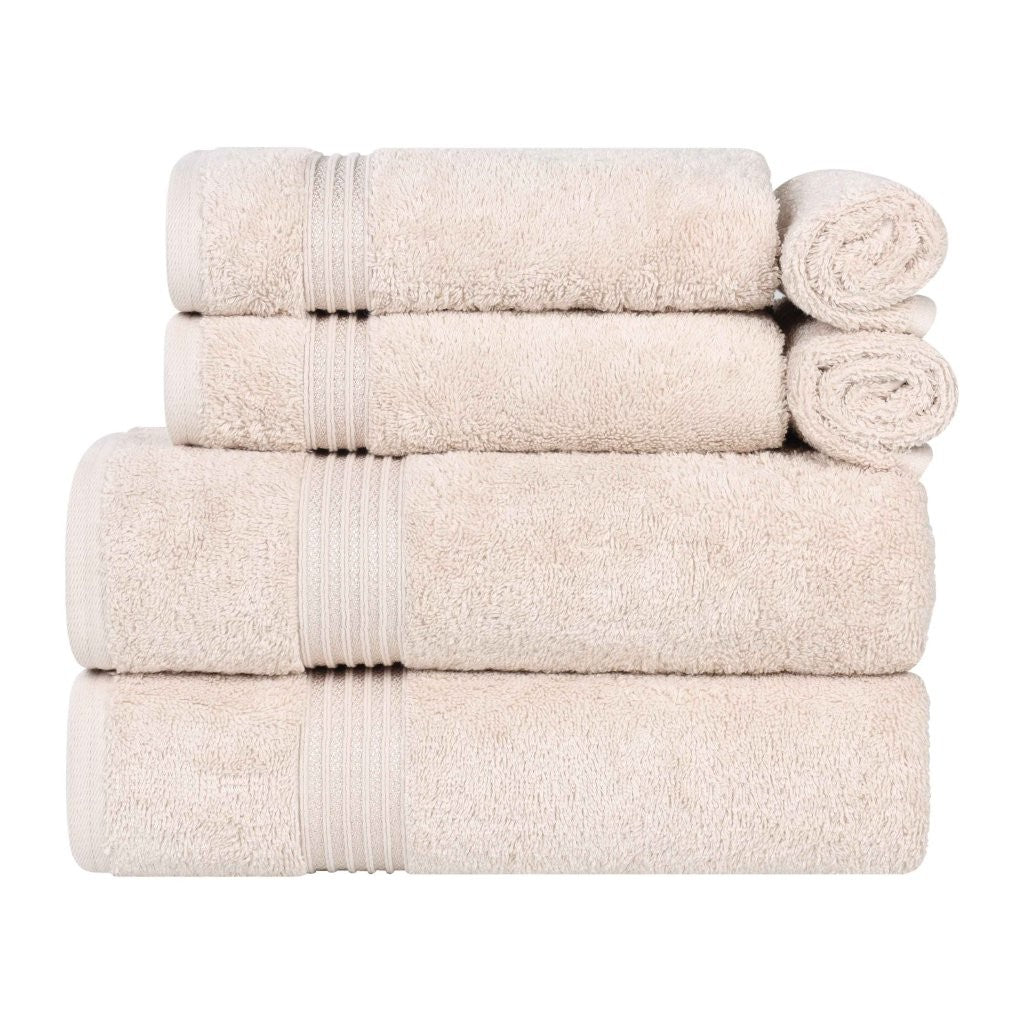 Egyptian Cotton Highly Absorbent Solid 6-Piece Ultra Soft Towel Set - Omnigoodsstore